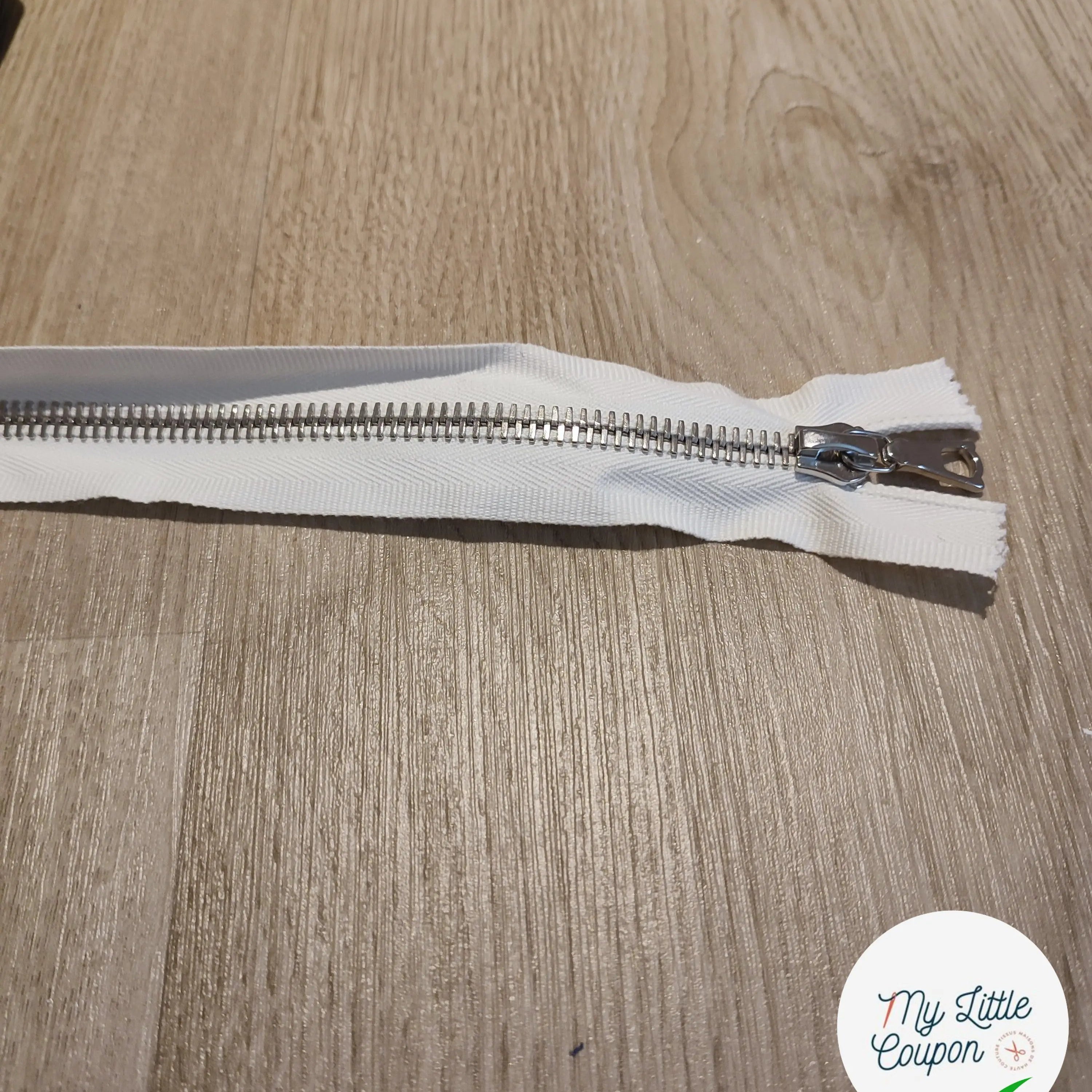 FERMETURE RIRI METAL SEPARABLE 80CM BLANC M8 - My Little Coupon