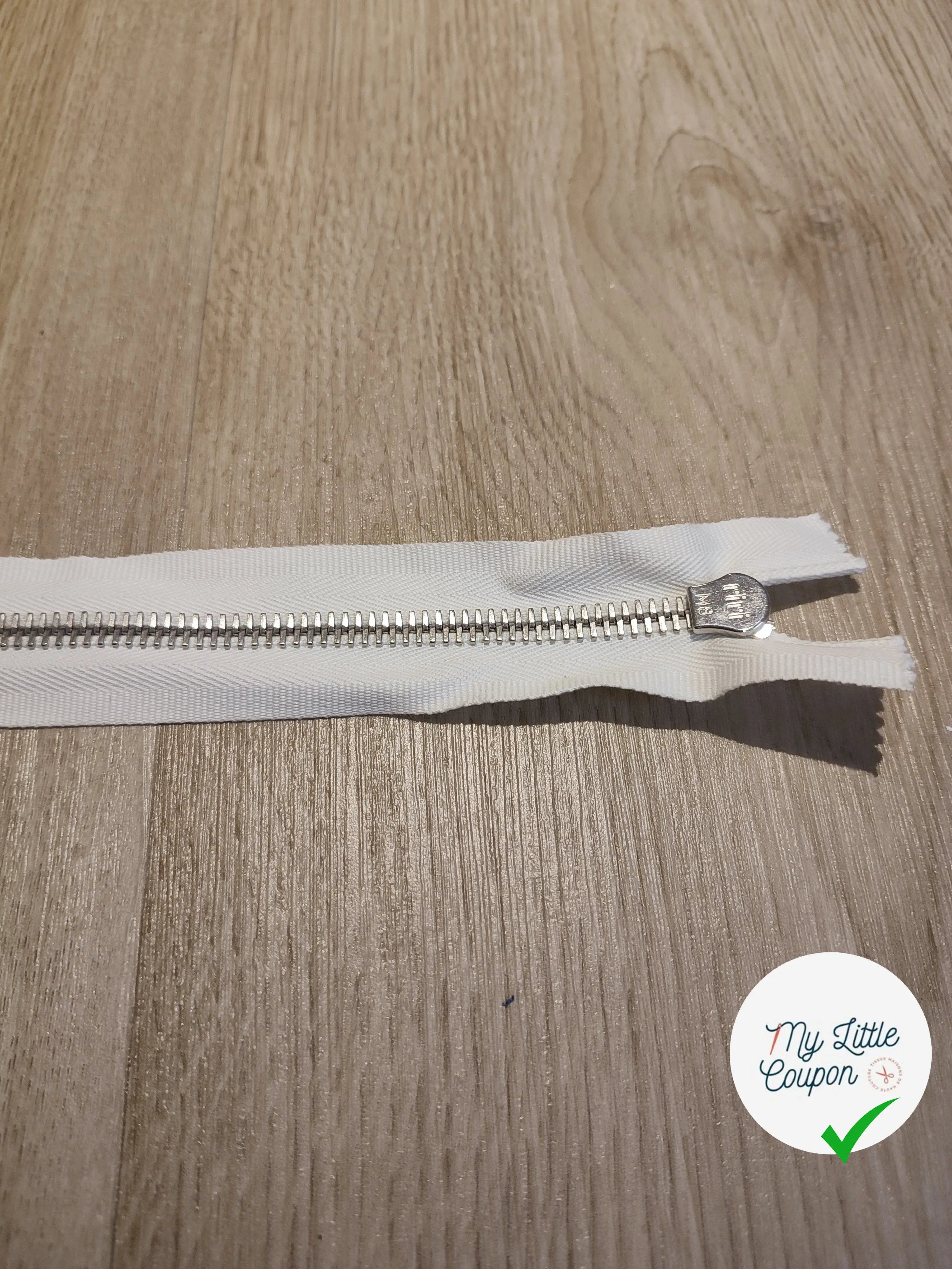 FERMETURE RIRI METAL SEPARABLE 80CM BLANC M8 - My Little Coupon