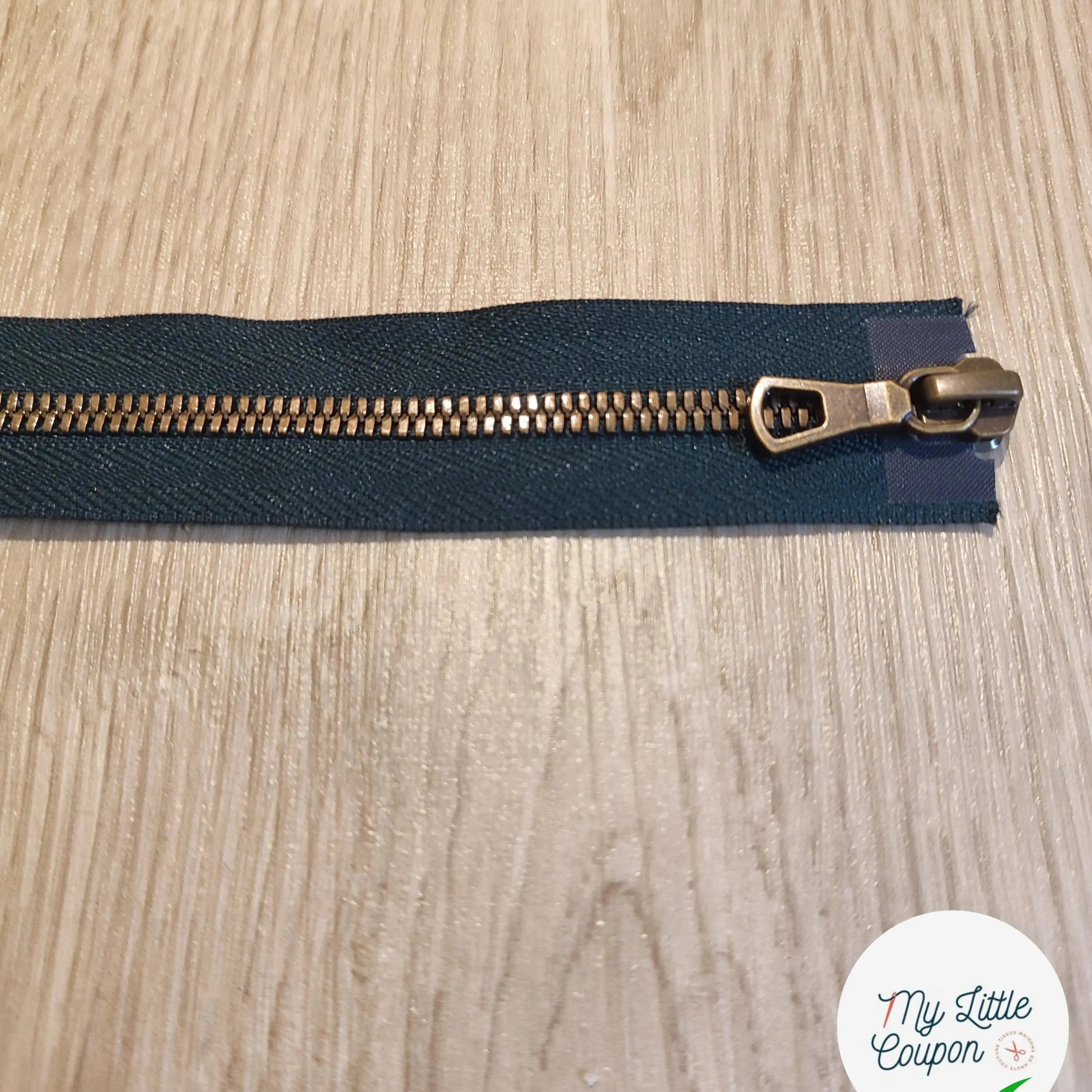 FERMETURE RIRI METAL NON SÉPARABLE DOUBLE CHEMINS 90CM VERT FONCÉ - My Little Coupon