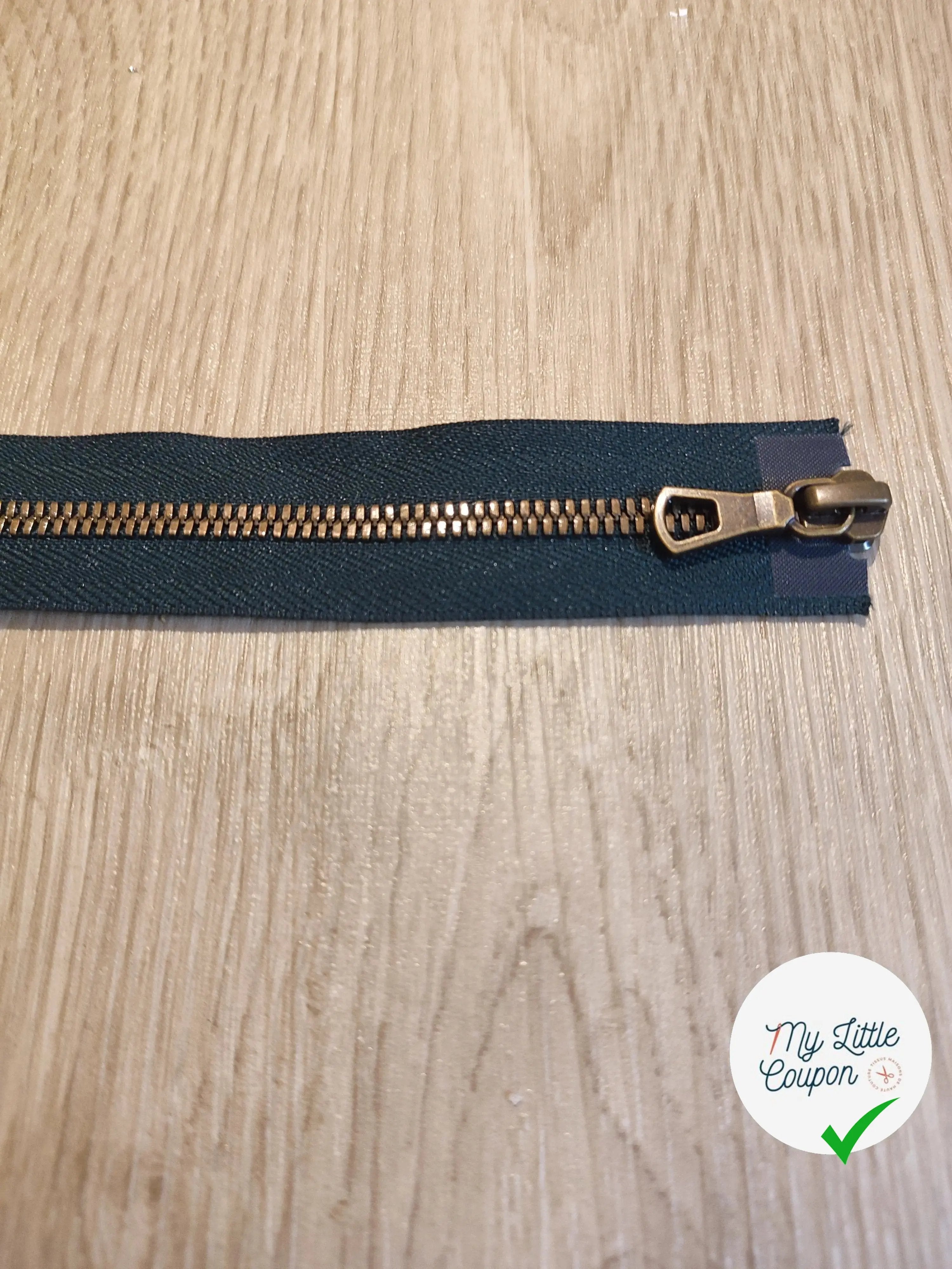 FERMETURE RIRI METAL NON SÉPARABLE DOUBLE CHEMINS 90CM VERT FONCÉ - My Little Coupon