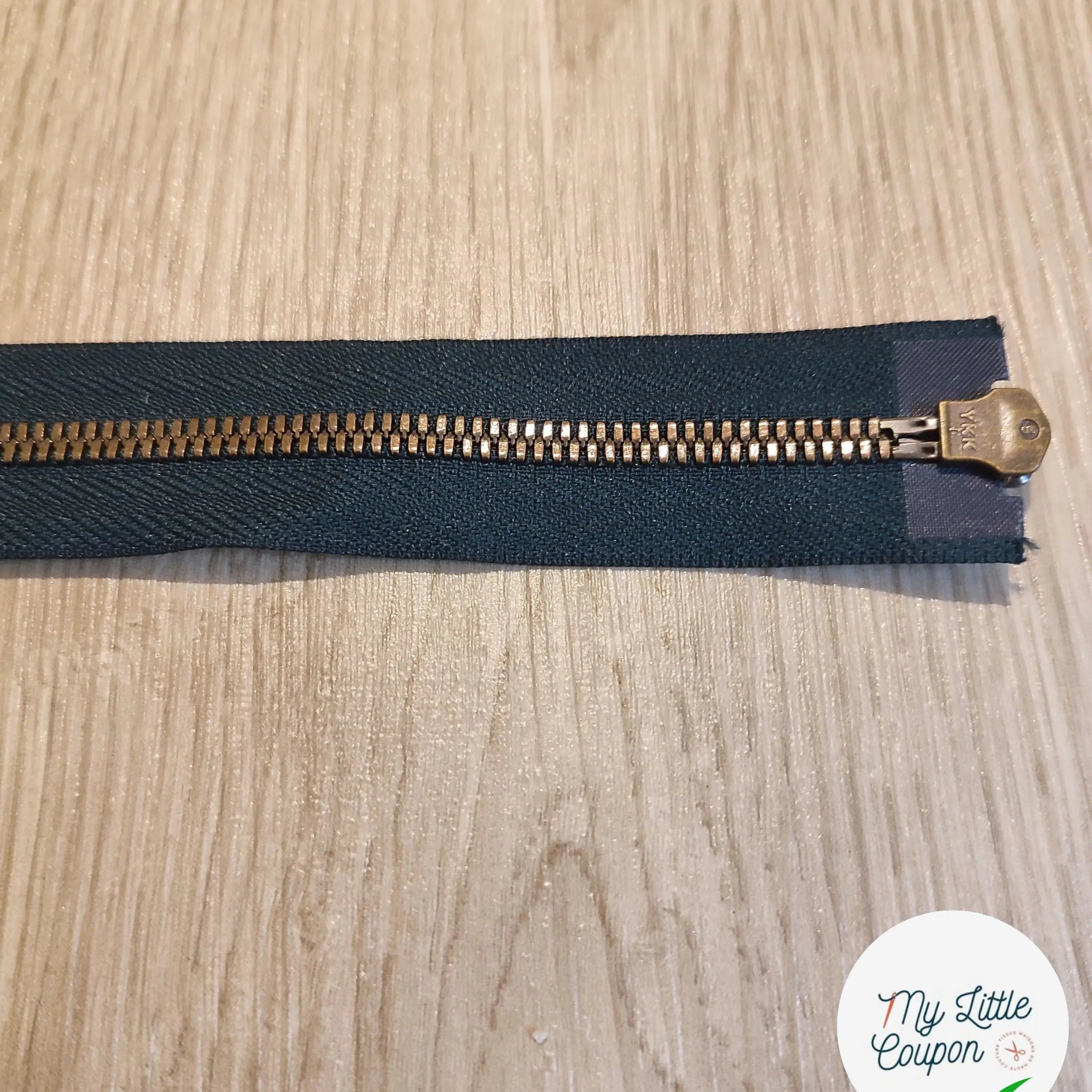 FERMETURE RIRI METAL NON SÉPARABLE DOUBLE CHEMINS 90CM VERT FONCÉ - My Little Coupon