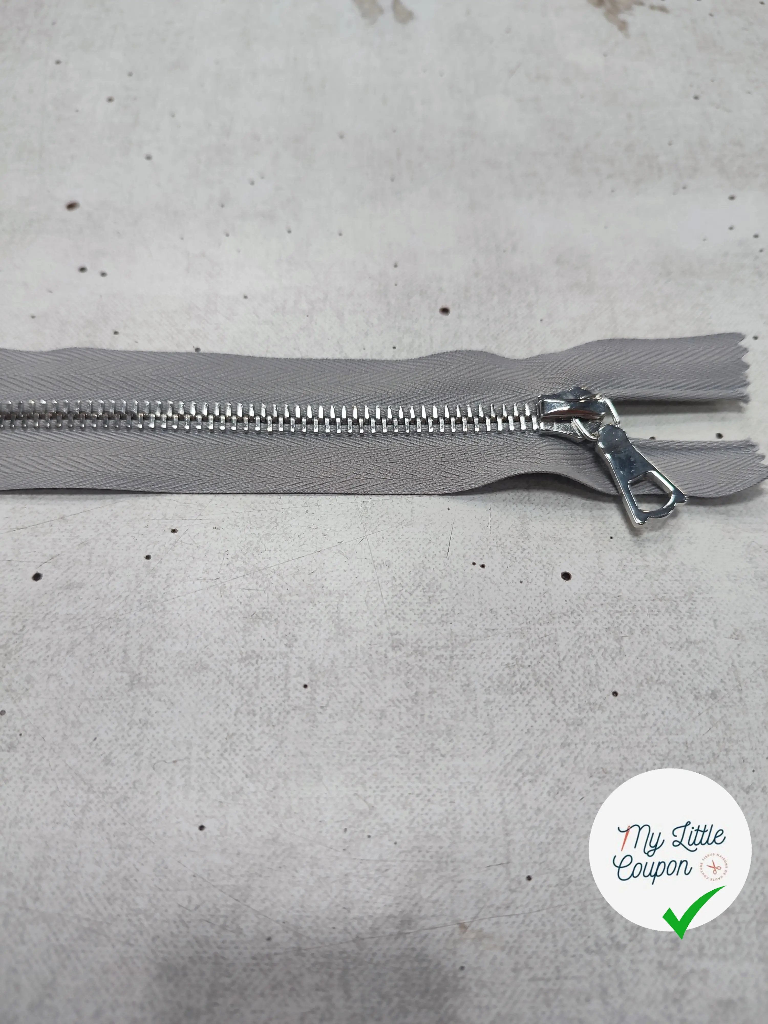 FERMETURE RIRI METAL SÉPARABLE 80CM GRIS M6 - My Little Coupon