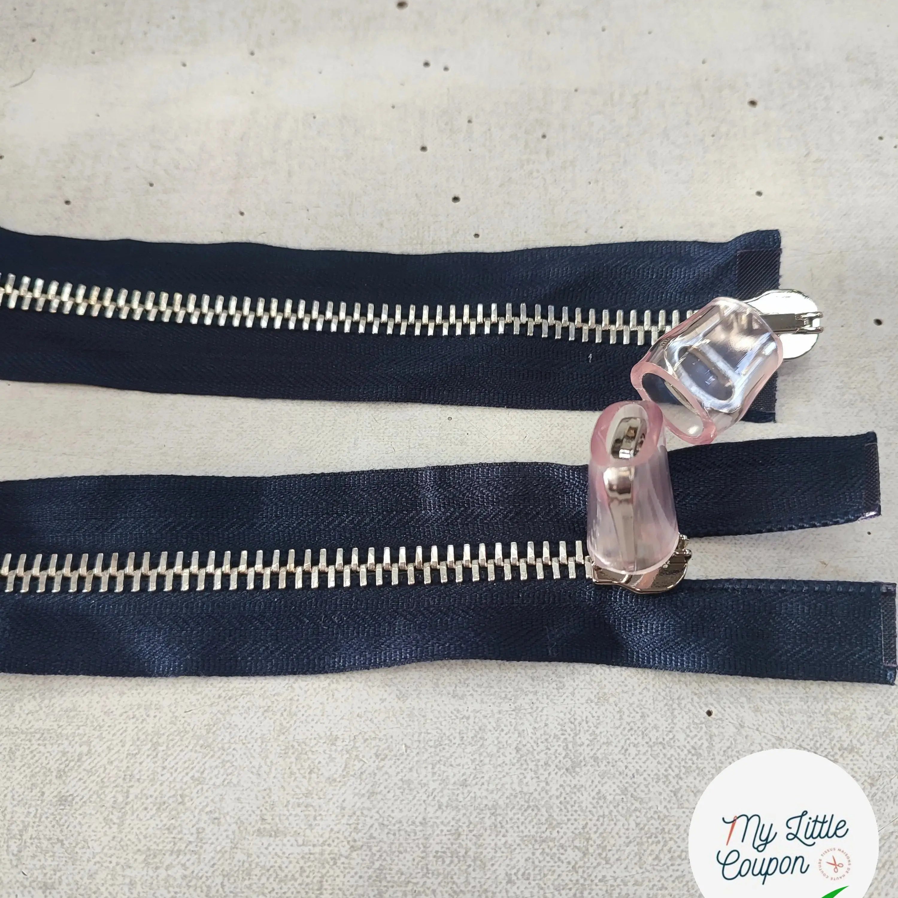 FERMETURE RIRI METAL NON SÉPARABLE DOUBLE CHEMINS 60CM BLEU NUIT - My Little Coupon