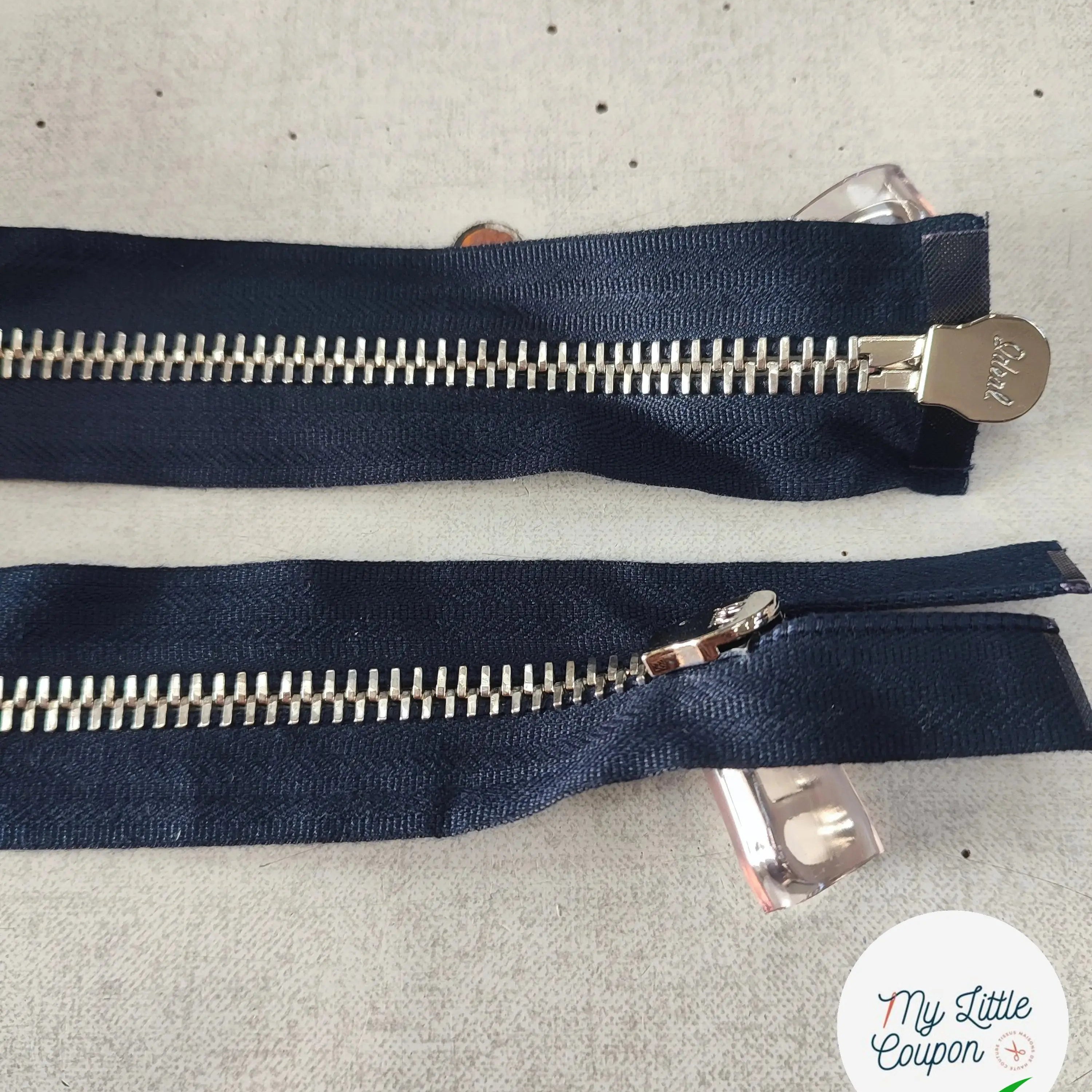 FERMETURE RIRI METAL NON SÉPARABLE DOUBLE CHEMINS 60CM BLEU NUIT - My Little Coupon