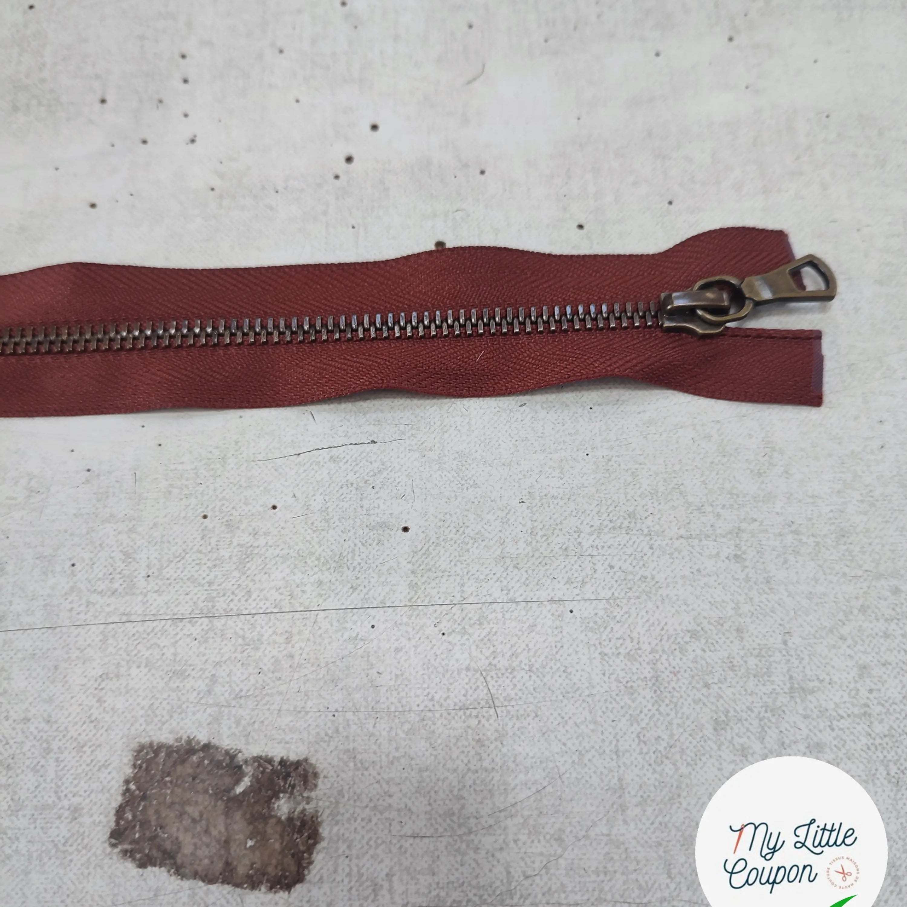 FERMETURE RIRI METAL SÉPARABLE 80CM ROUGE FONCÉ - My Little Coupon