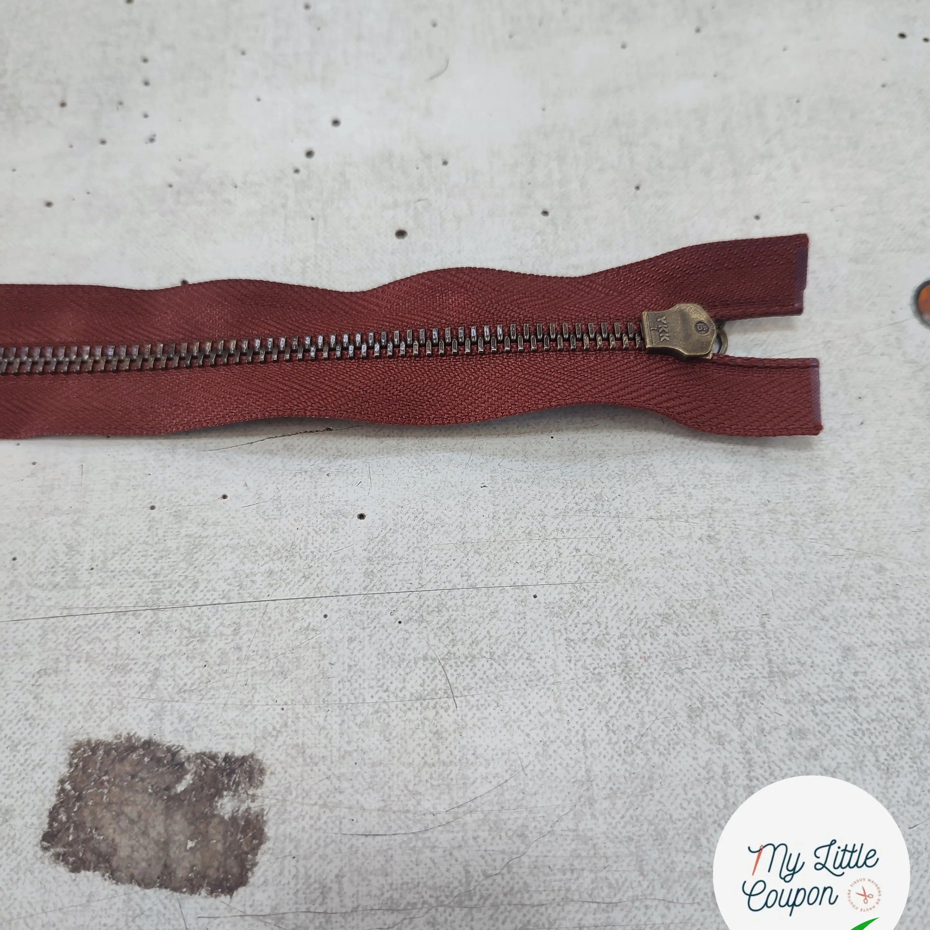 FERMETURE RIRI METAL SÉPARABLE 80CM ROUGE FONCÉ - My Little Coupon