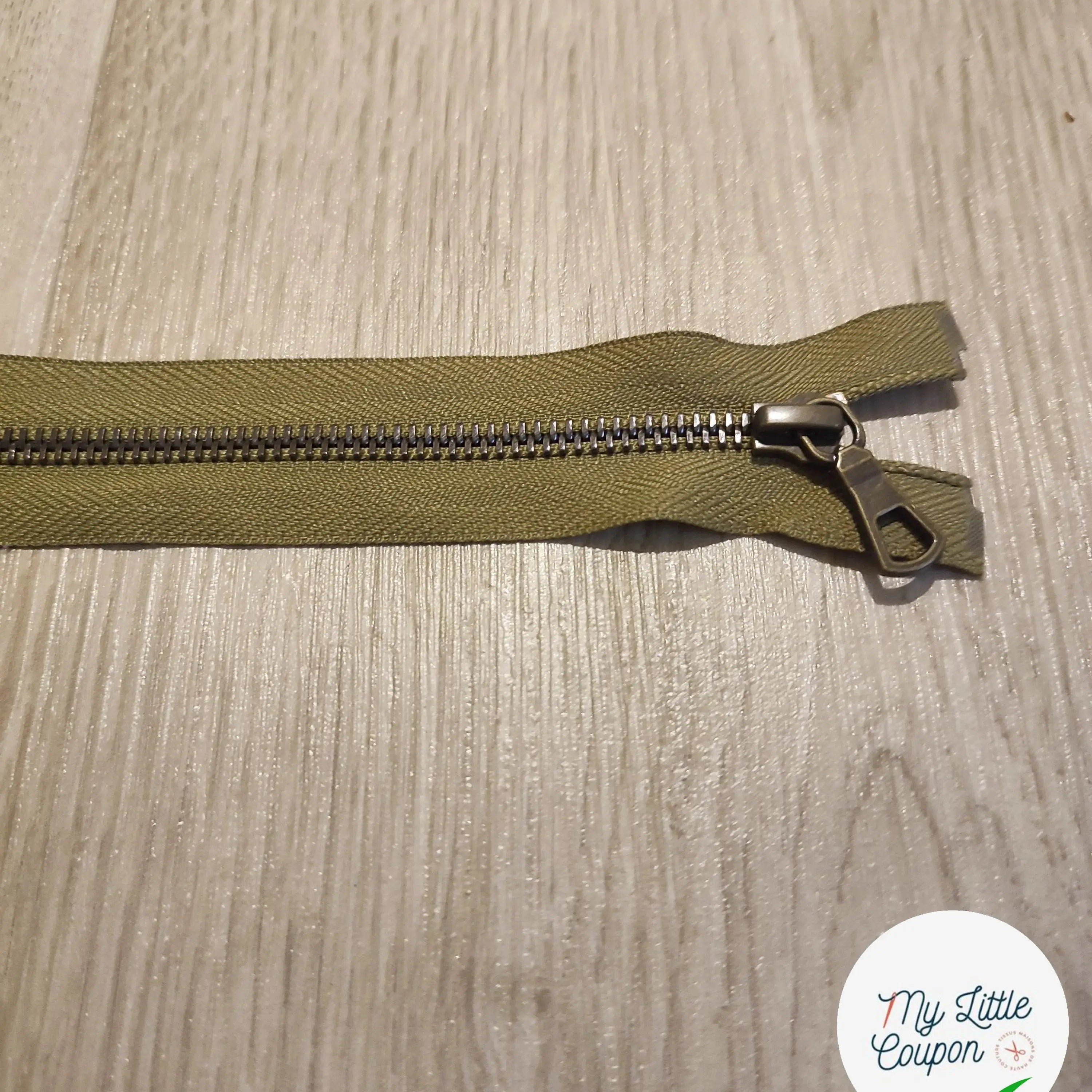 FERMETURE RIRI METAL NON SÉPARABLE DOUBLE CHEMINS 80CM VERT CLAIR - My Little Coupon