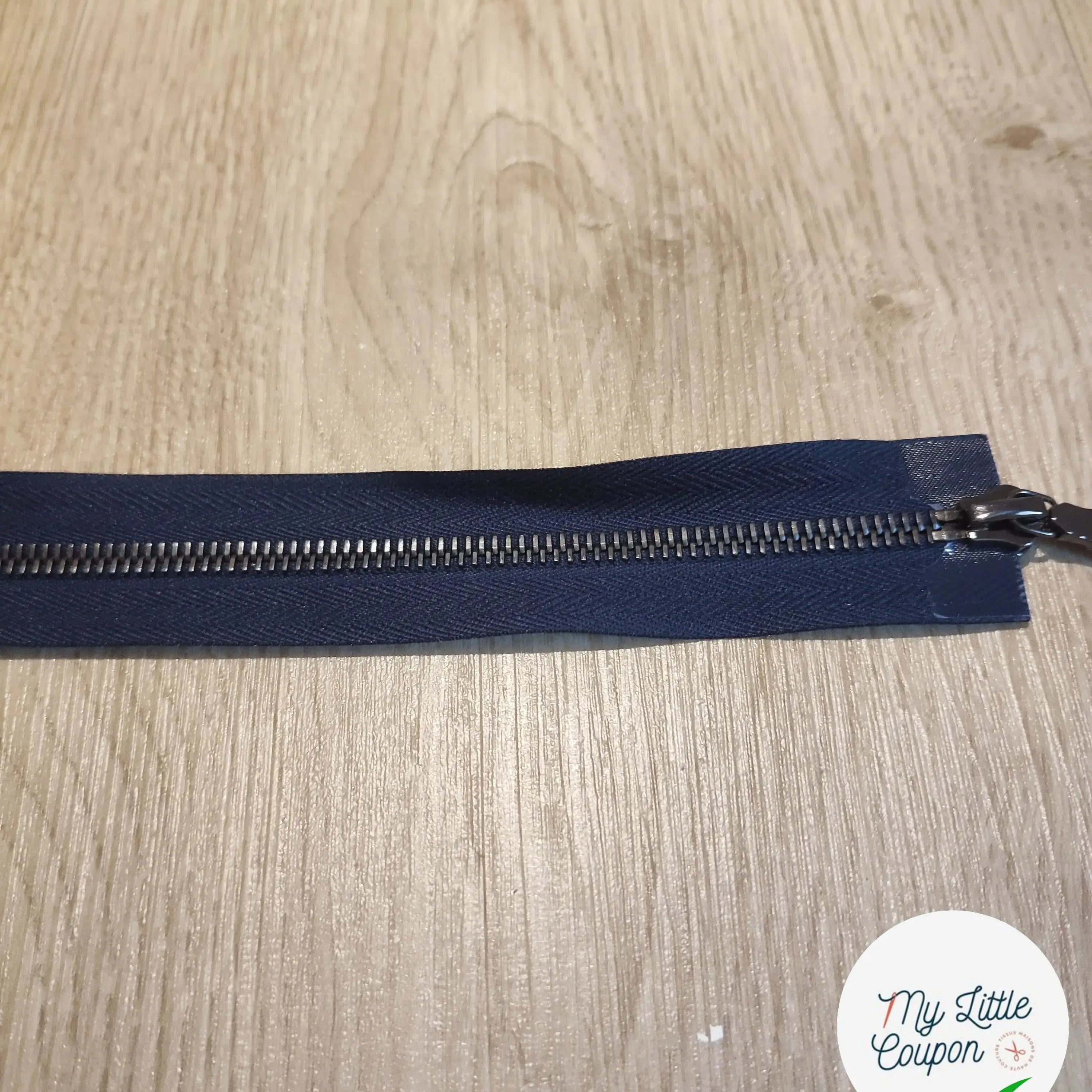 FERMETURE RIRI METAL NON SEPARABLE DOUBLE CHEMINS 85CM BLEU FONCÉ M6 - My Little Coupon