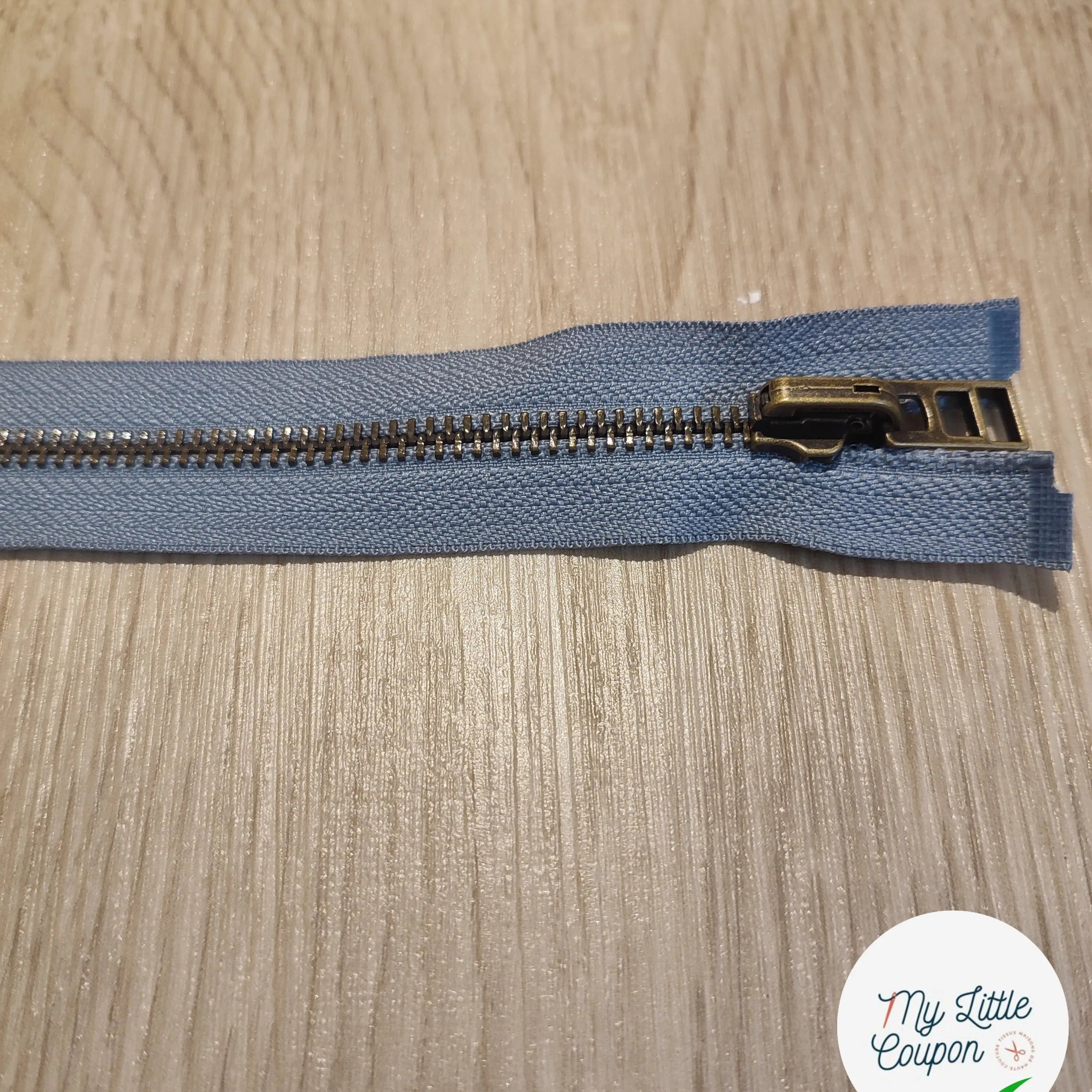 FERMETURE RIRI METAL SÉPARABLE 90CM BLEU - My Little Coupon
