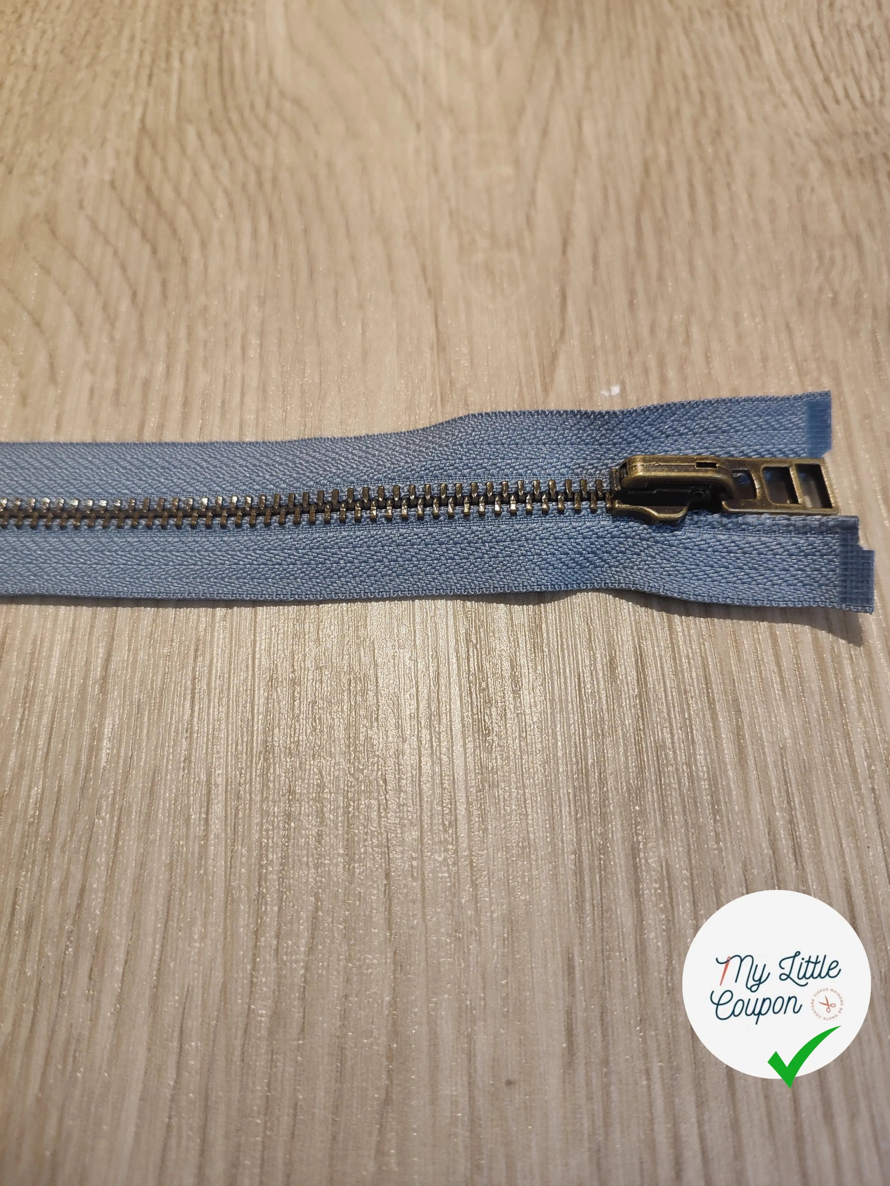 FERMETURE RIRI METAL SÉPARABLE 90CM BLEU - My Little Coupon