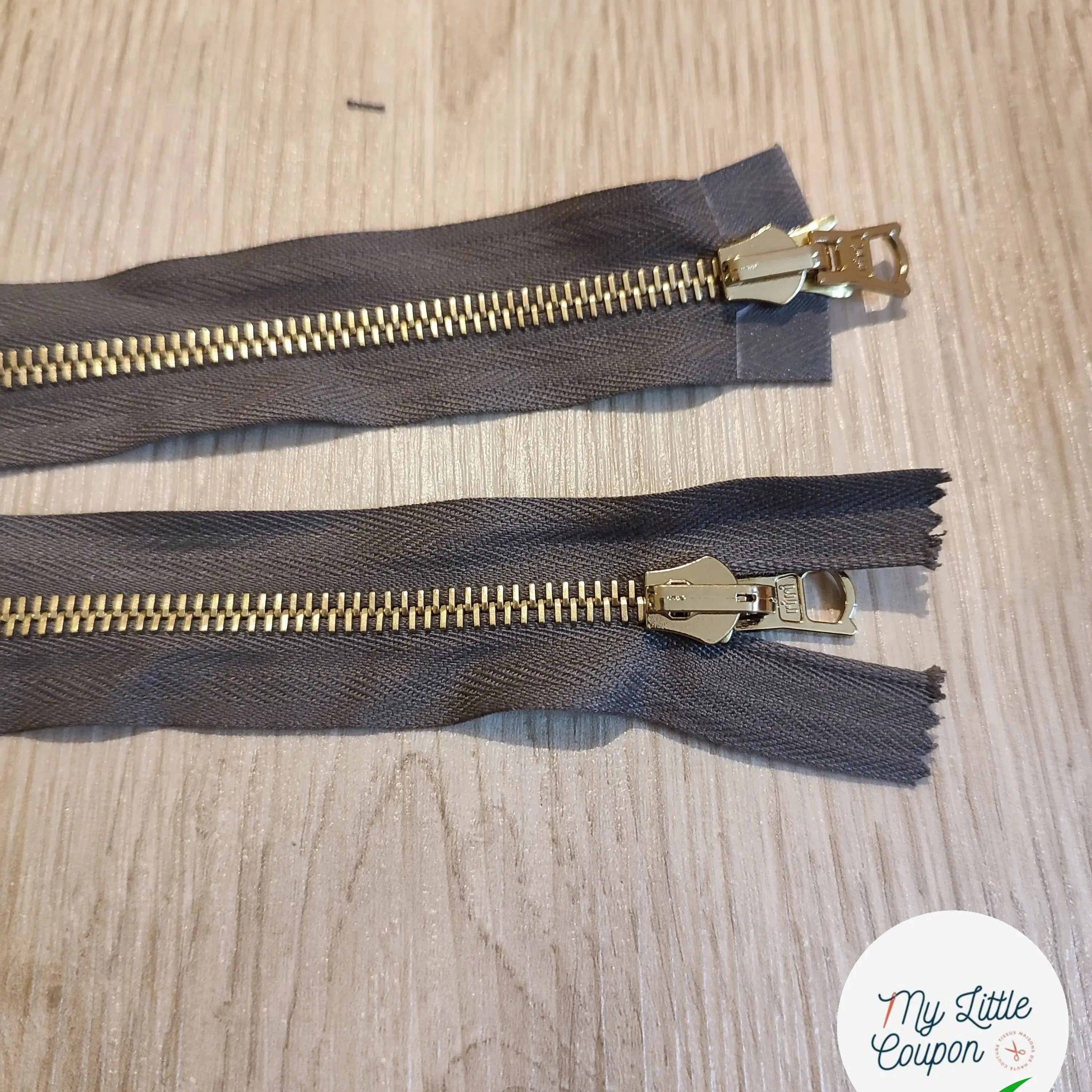 FERMETURE RIRI METAL SÉPARABLE DOUBLE CHEMINS RÉVERSIBLE 95CM MARRON FONCÉ - My Little Coupon