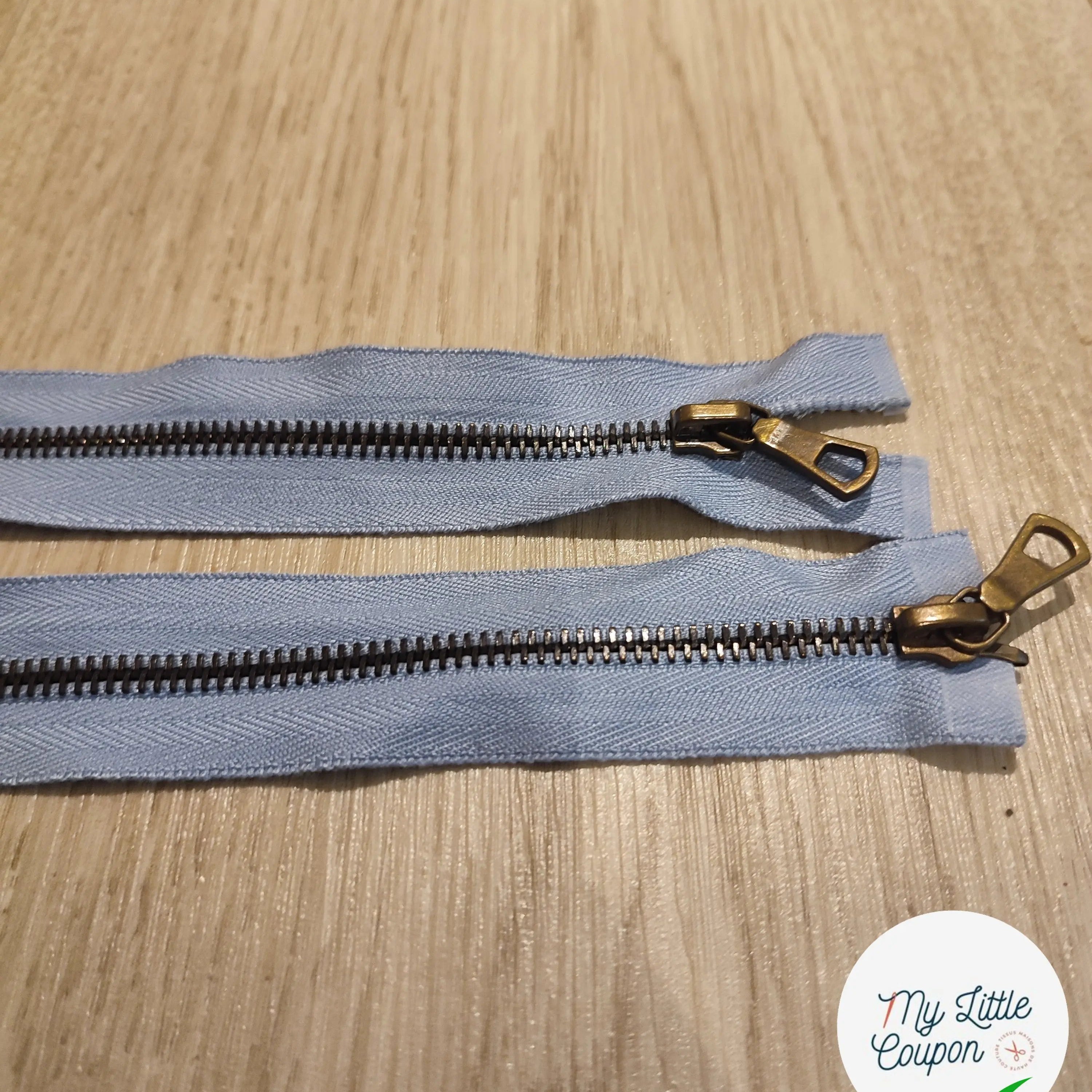 FERMETURE RIRI METAL SÉPARABLE DOUBLE CHEMINS 75CM BLEU M6 - My Little Coupon