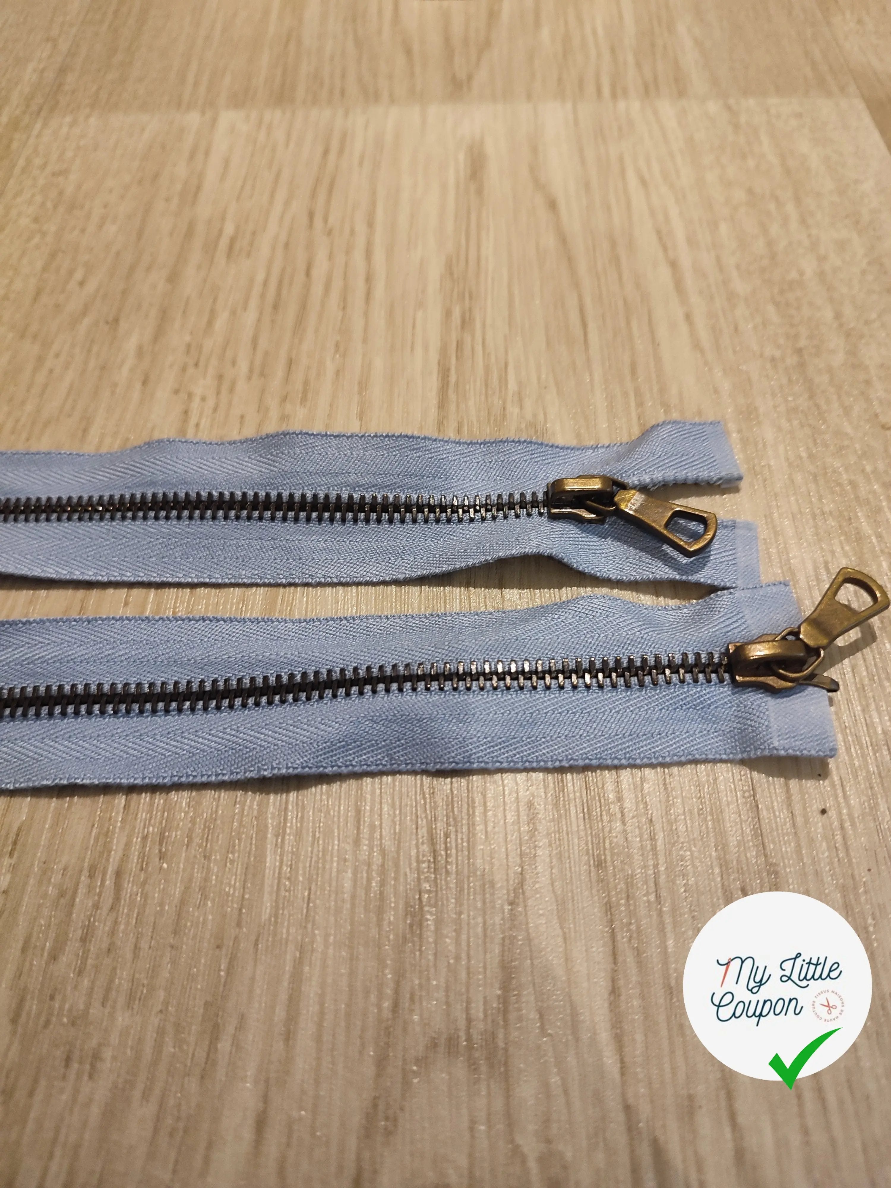 FERMETURE RIRI METAL SÉPARABLE DOUBLE CHEMINS 75CM BLEU M6 - My Little Coupon