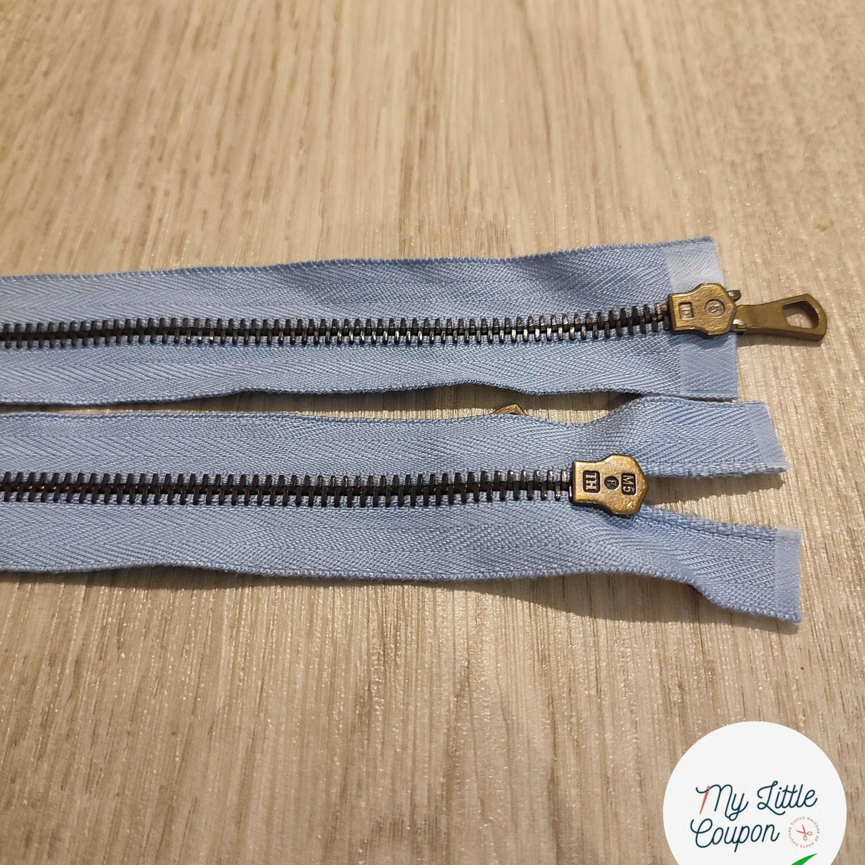 FERMETURE RIRI METAL SÉPARABLE DOUBLE CHEMINS 75CM BLEU M6 - My Little Coupon