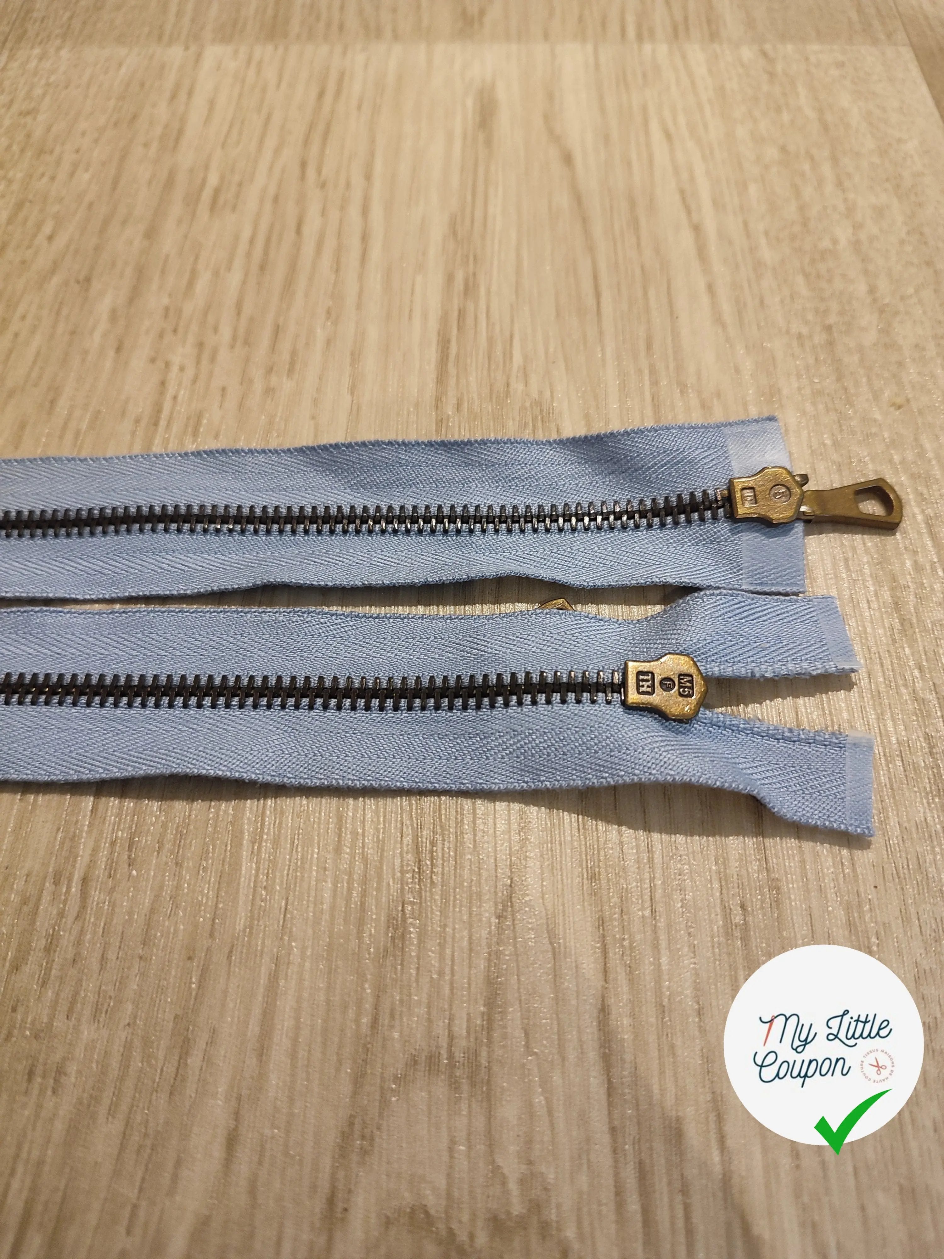 FERMETURE RIRI METAL SÉPARABLE DOUBLE CHEMINS 75CM BLEU M6 - My Little Coupon