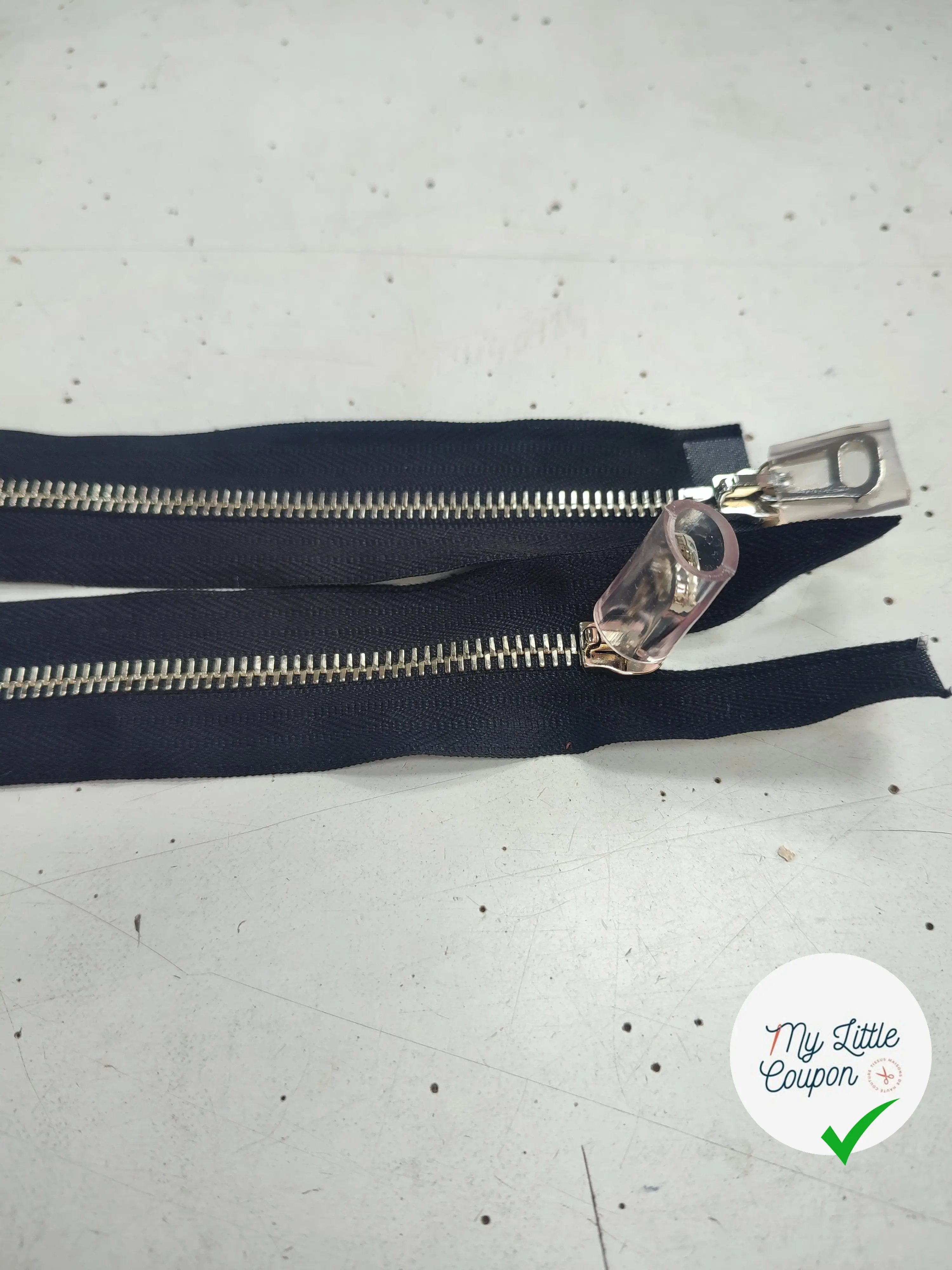 FERMETURE RIRI METAL SÉPARABLE DOUBLE ZIP 55CM NOIR - My Little Coupon