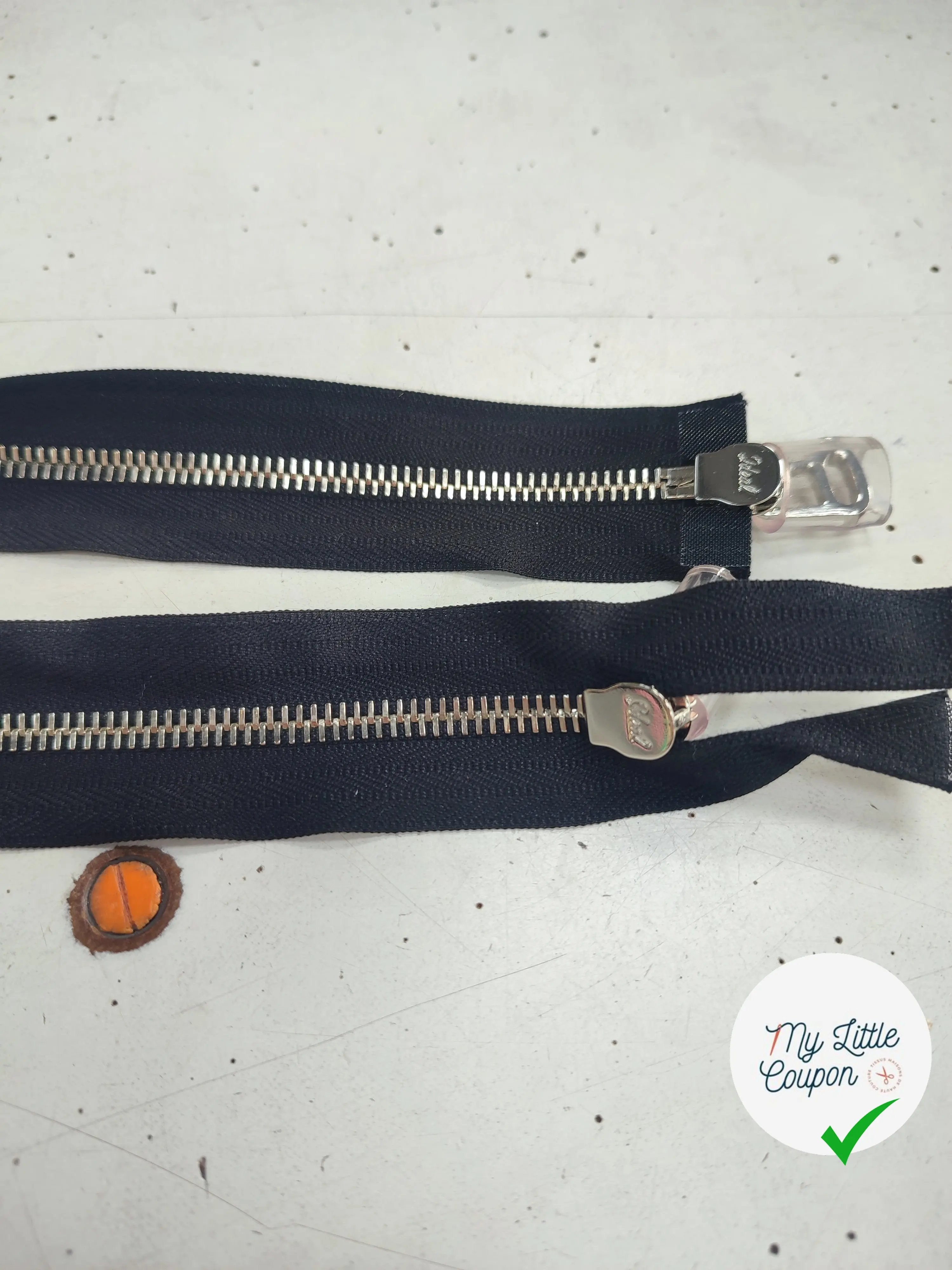FERMETURE RIRI METAL SÉPARABLE DOUBLE ZIP 55CM NOIR - My Little Coupon