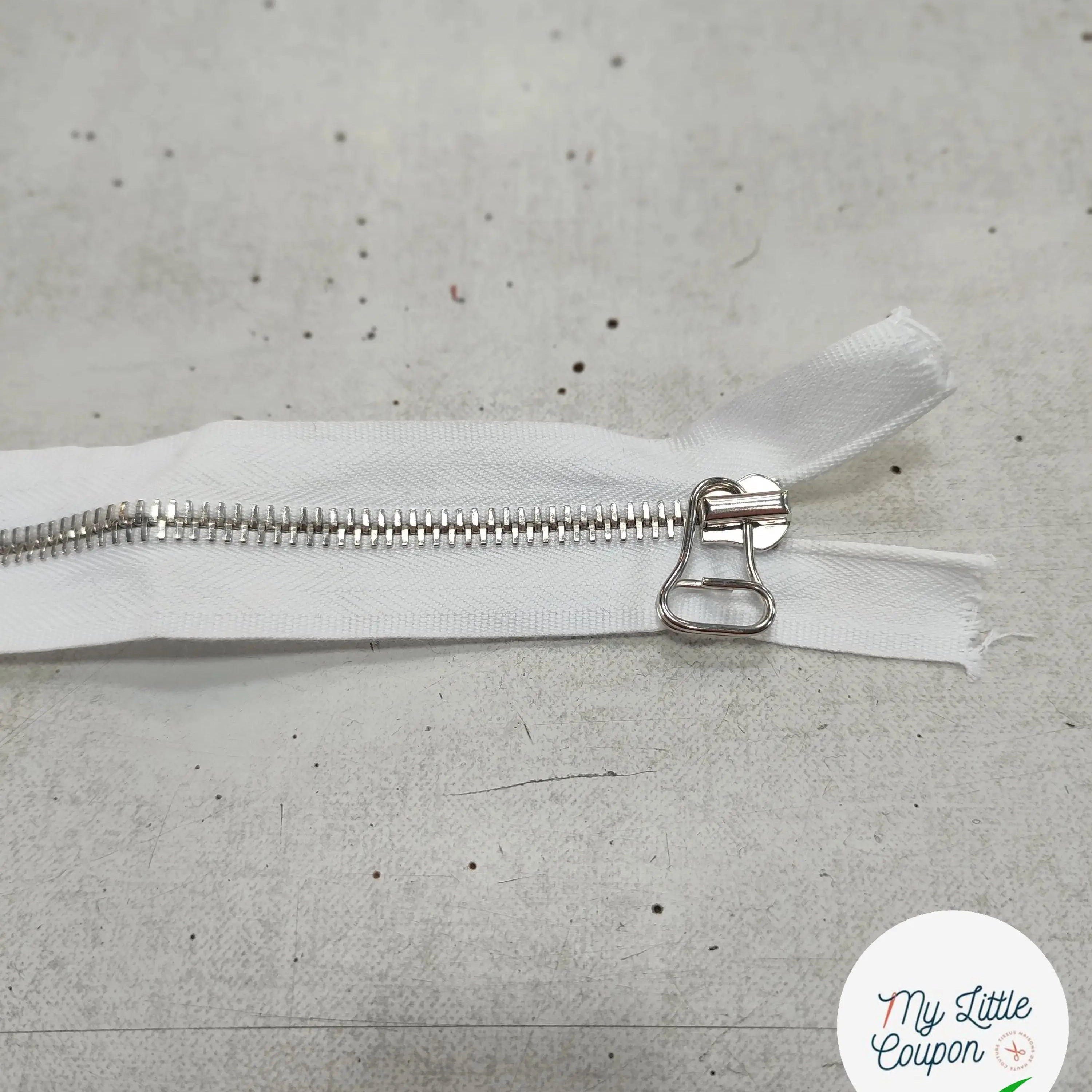 FERMETURE RIRI METAL NON SÉPARABLE BLANC 20CM M6 - My Little Coupon