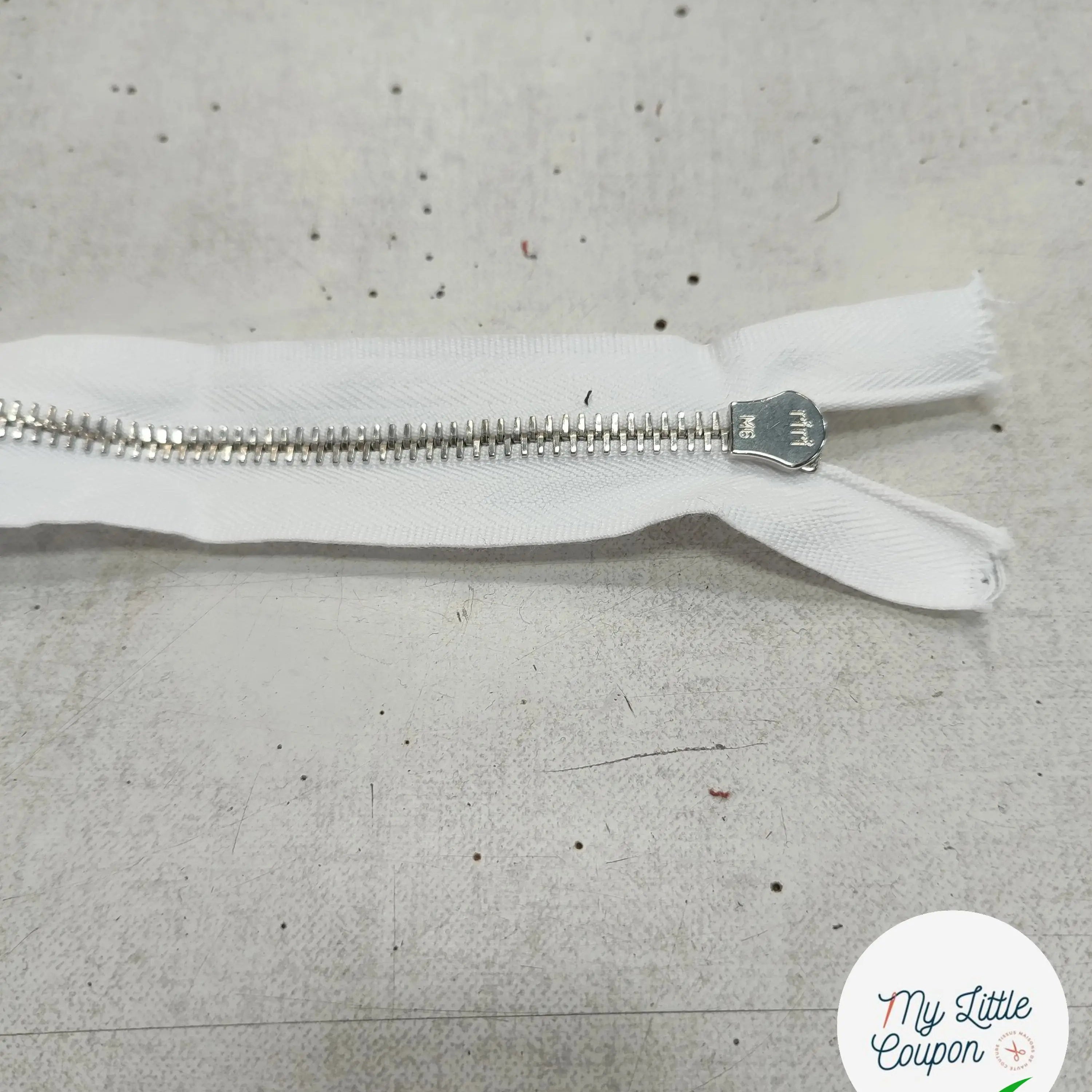 FERMETURE RIRI METAL NON SÉPARABLE BLANC 20CM M6 - My Little Coupon