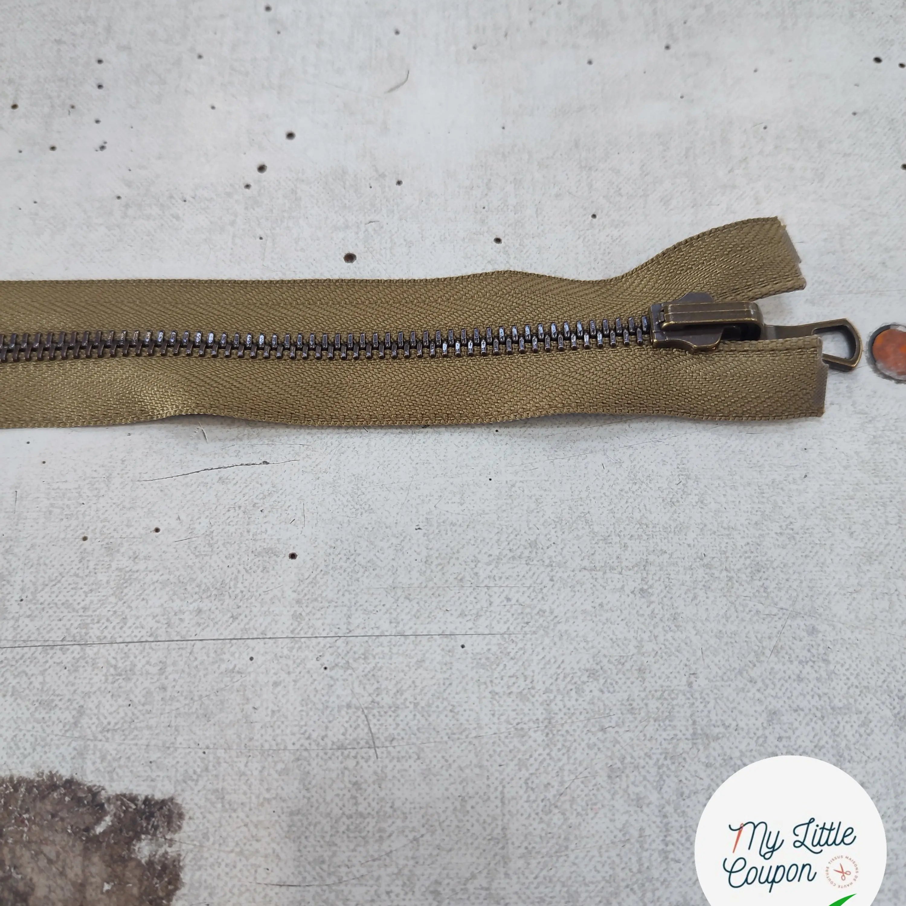 FERMETURE RIRI METAL SÉPARABLE RÉVERSIBLE 65CM MARRON VERT CLAIR - My Little Coupon