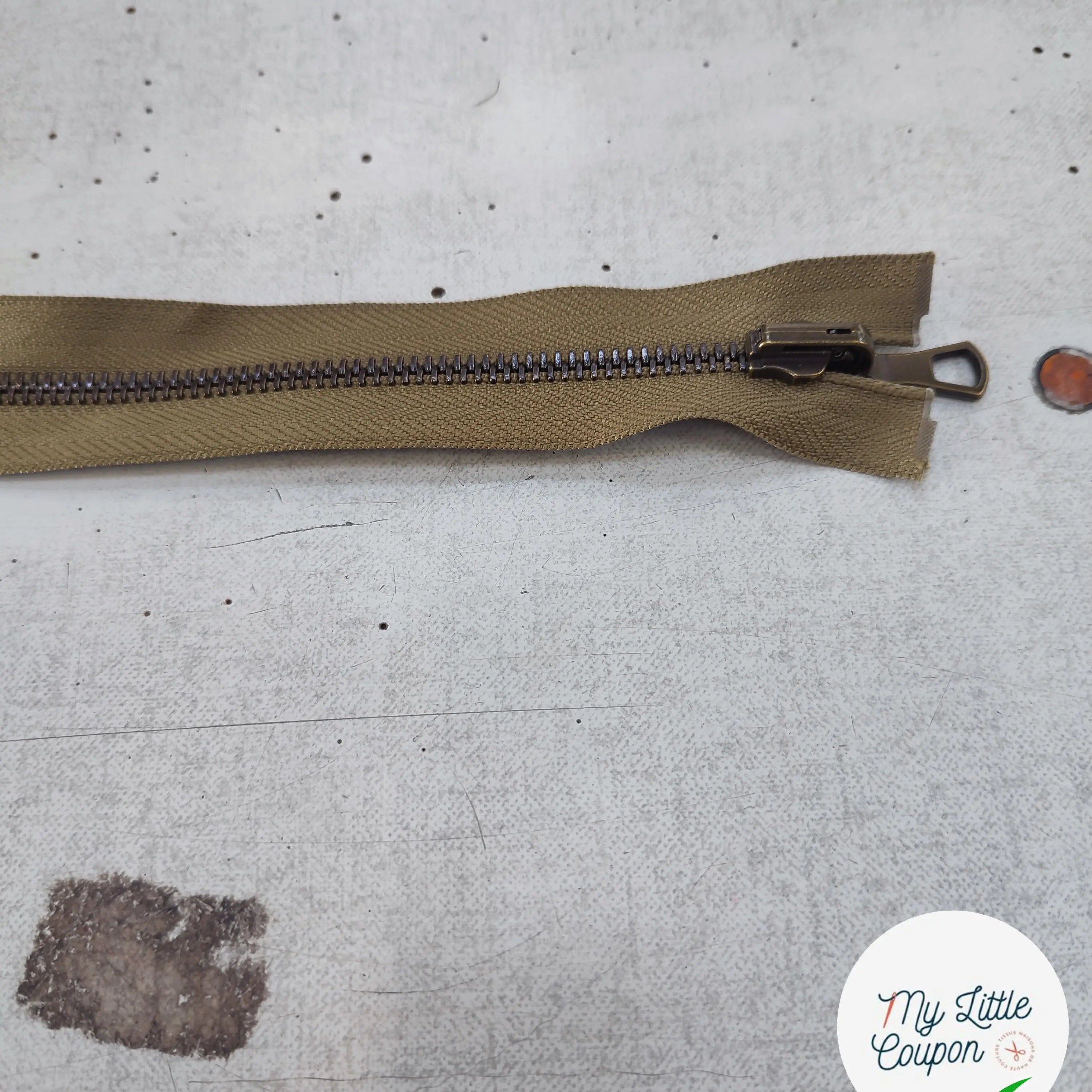 FERMETURE RIRI METAL SÉPARABLE RÉVERSIBLE 65CM MARRON VERT CLAIR - My Little Coupon