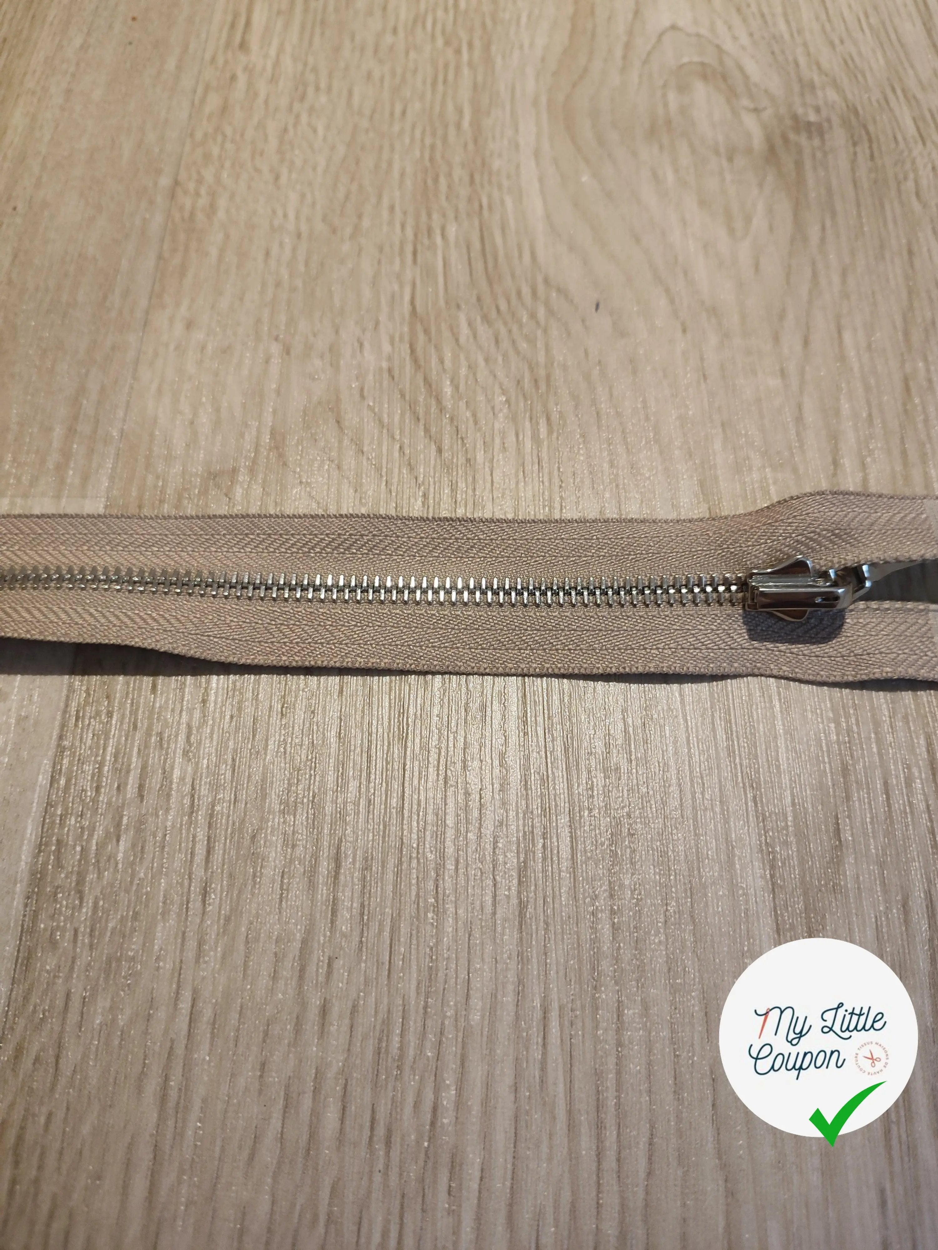 FERMETURE RIRI METAL SEPARABLE RÉVERSIBLE 90CM MARRON CLAIR - My Little Coupon