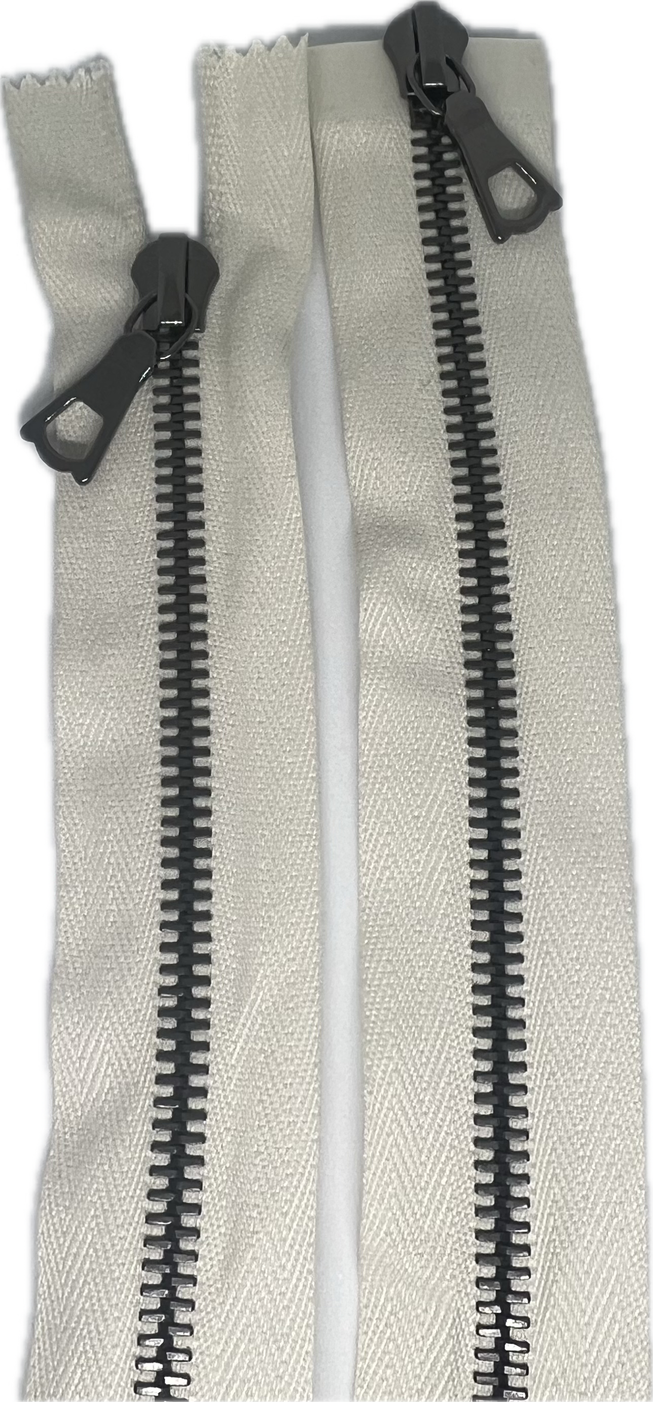 FERMETURE RIRI METAL SOMBRE DOUBLE VOIES 90CM M6 BLANCHE - My Little Coupon