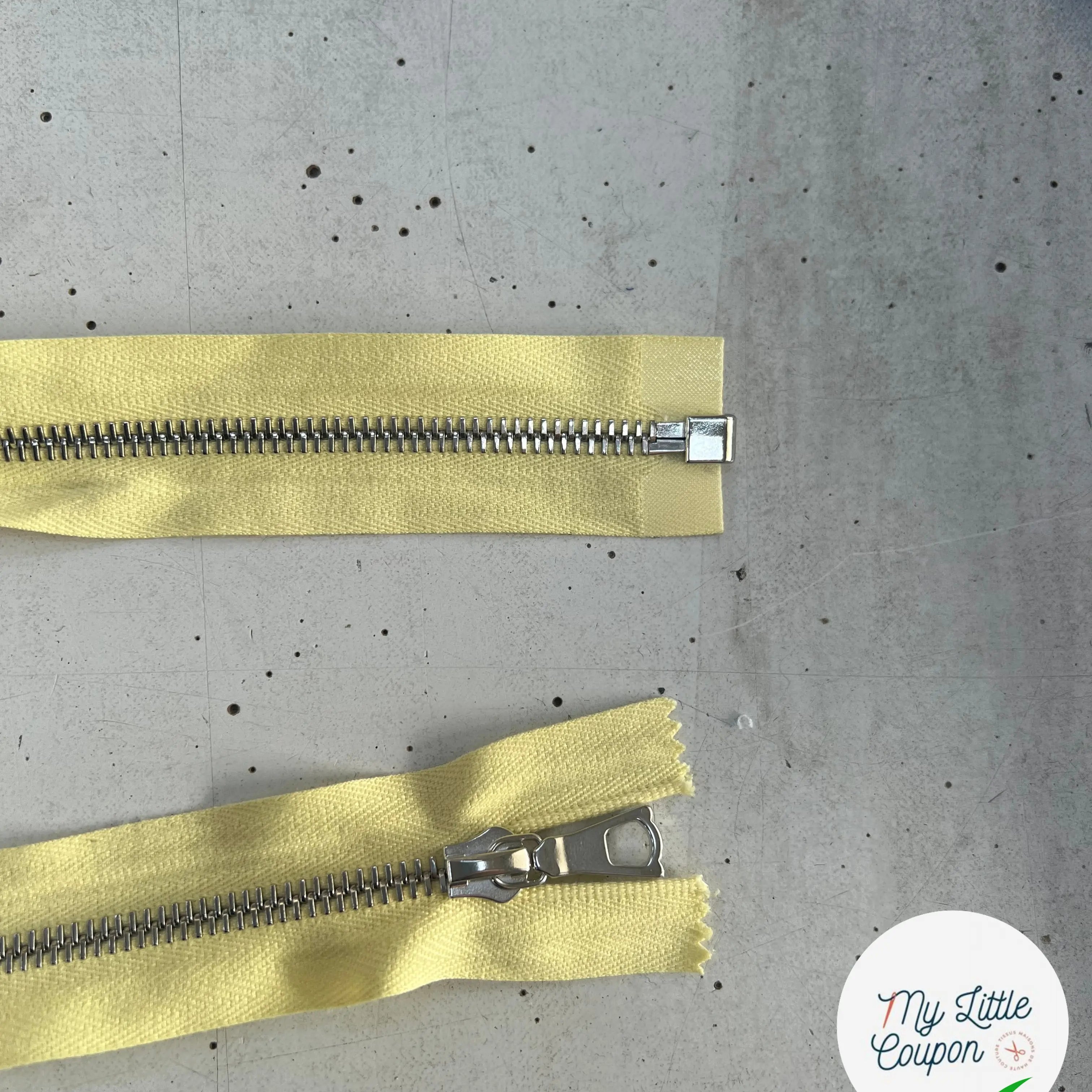 FERMETURE RIRI SÉPARABLE JAUNE PALE MÉTAL 50 - My Little Coupon
