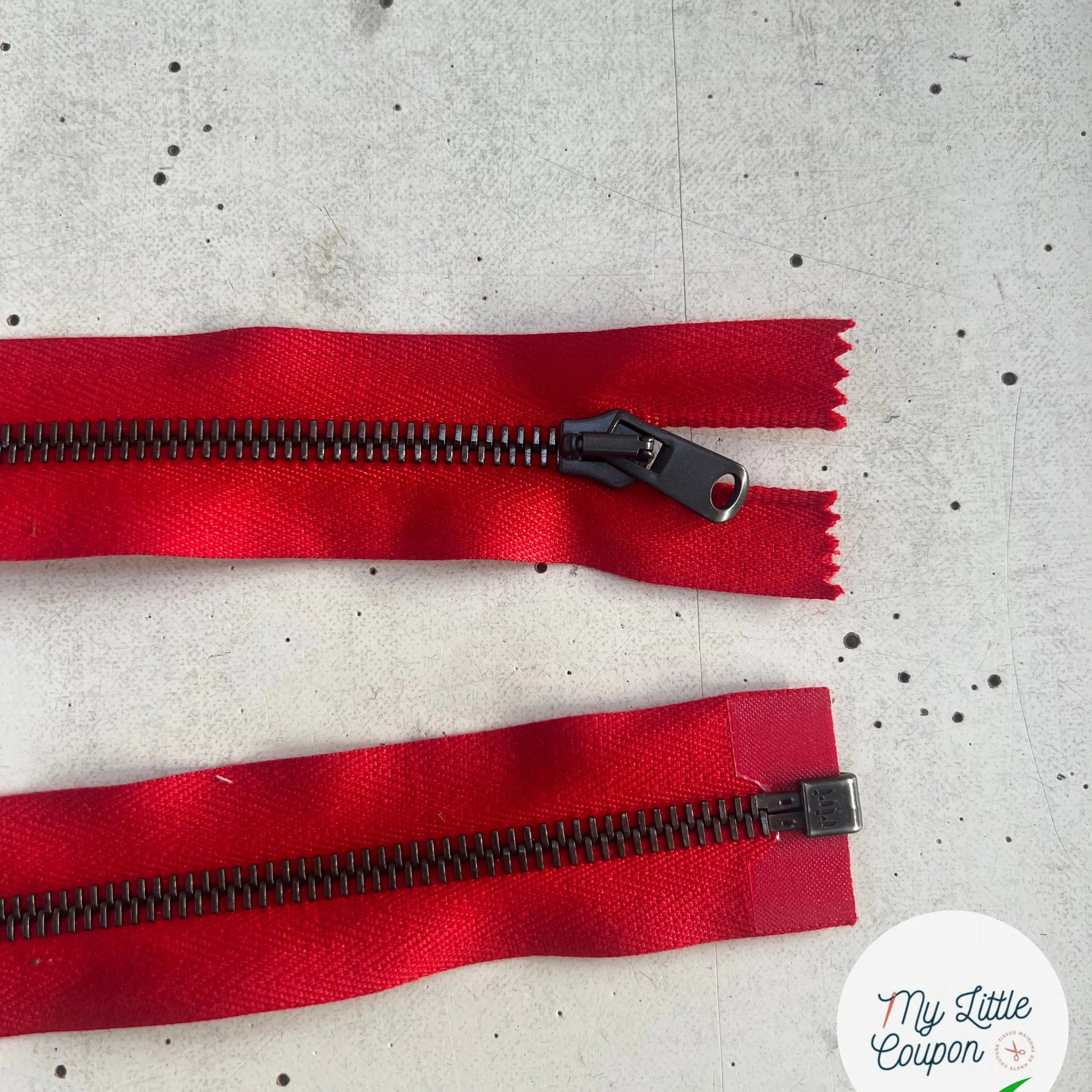 FERMETURE RIRI SÉPARABLE ROUGE MÉTAL 90 CM - My Little Coupon