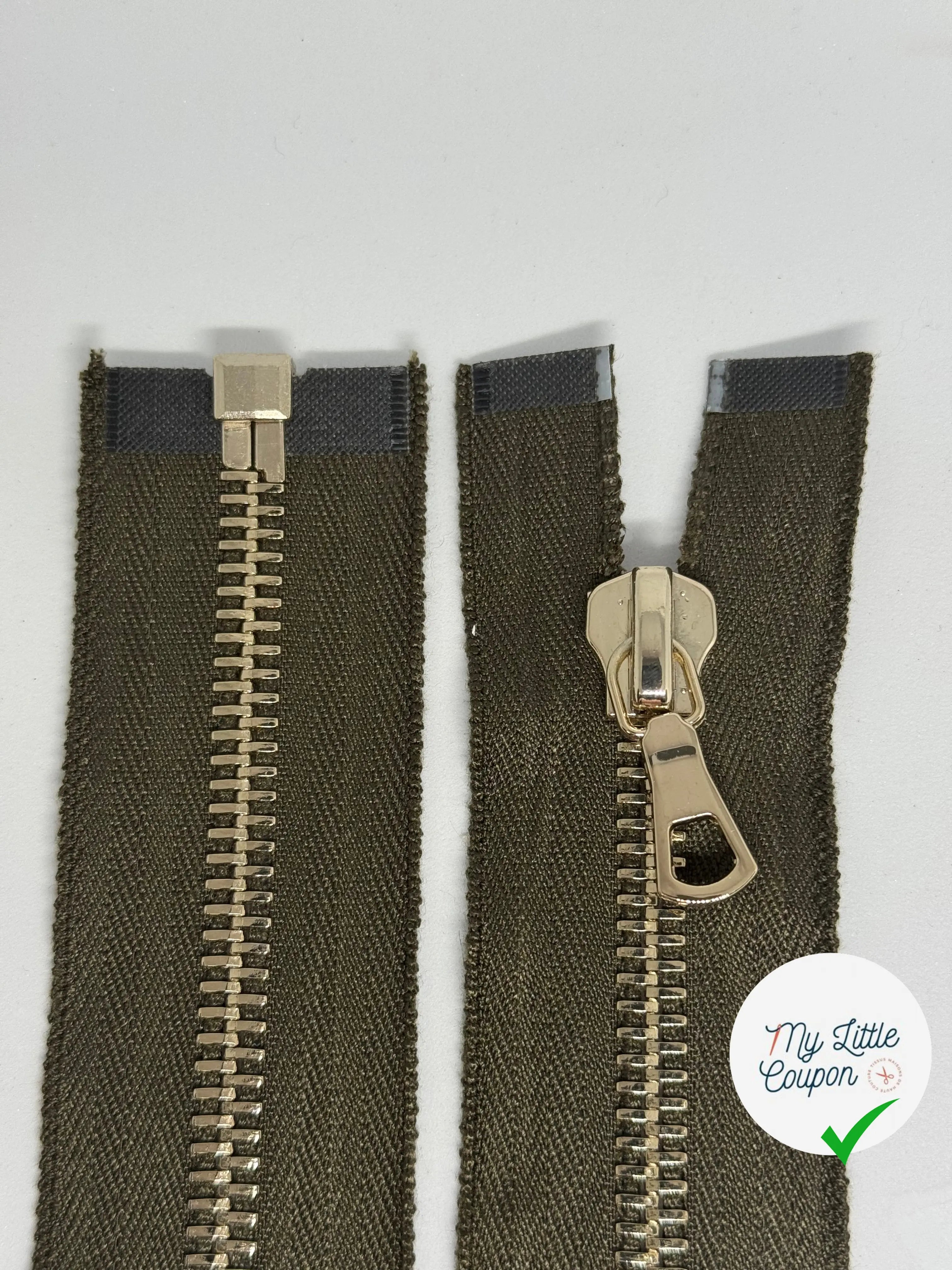 FERMETURE SÉPARABLE 60CM VERT KAKI - My Little Coupon