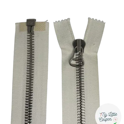 FERMETURE SÉPARABLE BLANCHE 60CM - My Little Coupon