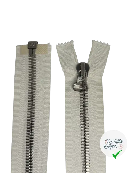 FERMETURE SÉPARABLE BLANCHE 60CM - My Little Coupon