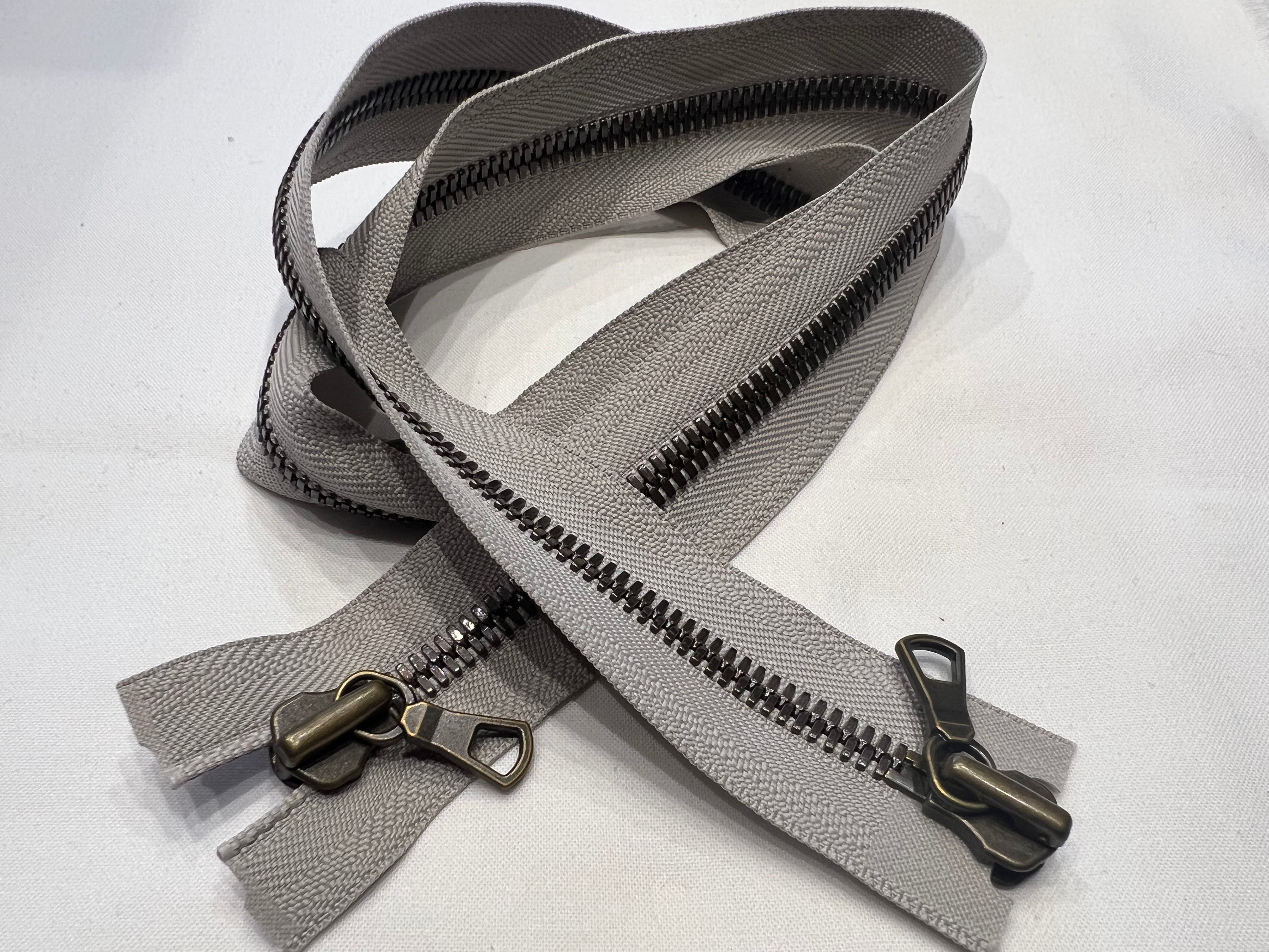 FERMETURE SÉPARABLE DOUBLE CURSEUR GRISE 85 CM - My Little Coupon