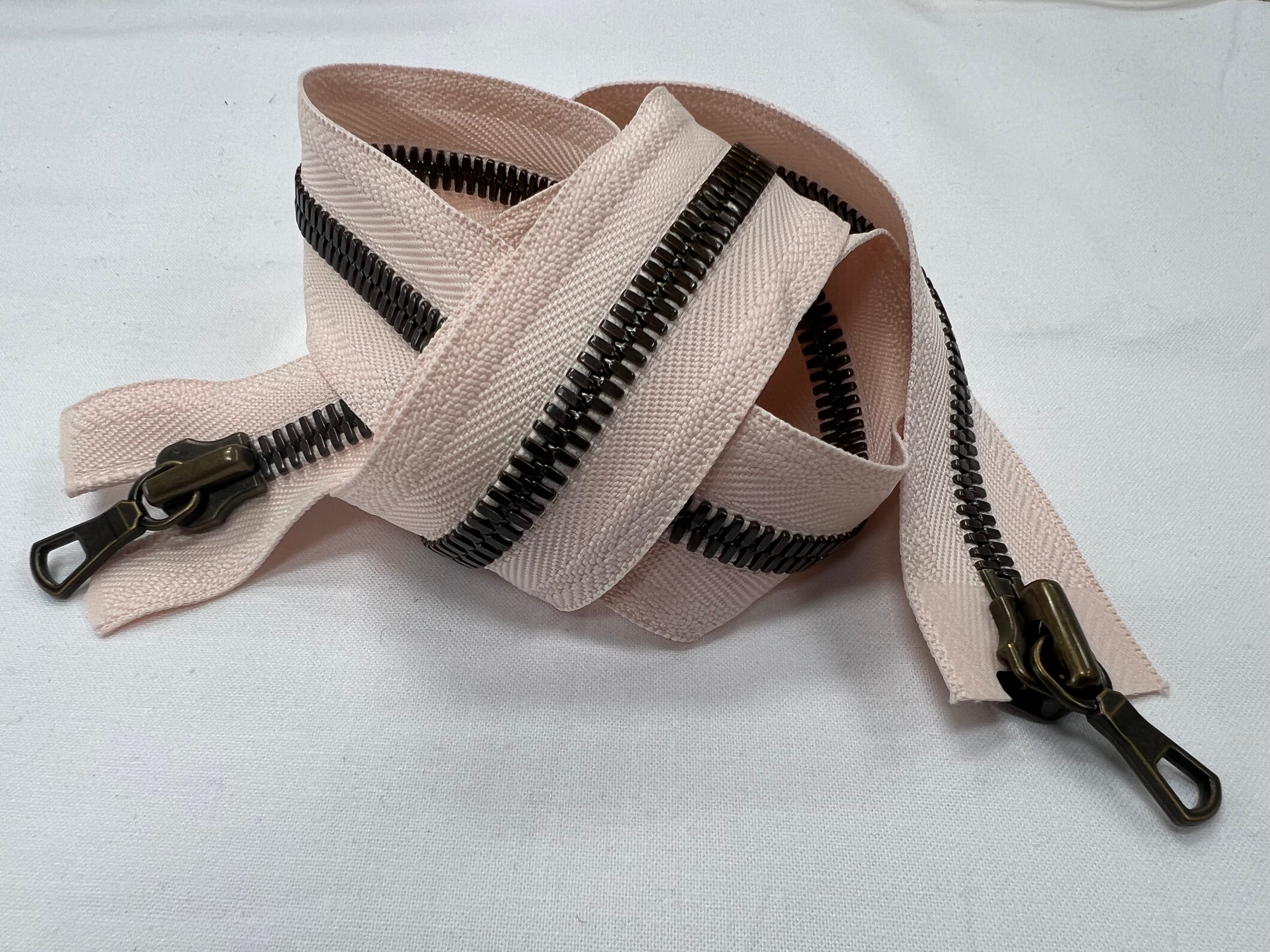 FERMETURE SÉPARABLE DOUBLE CURSEUR ROSE PALE 95 CM - My Little Coupon