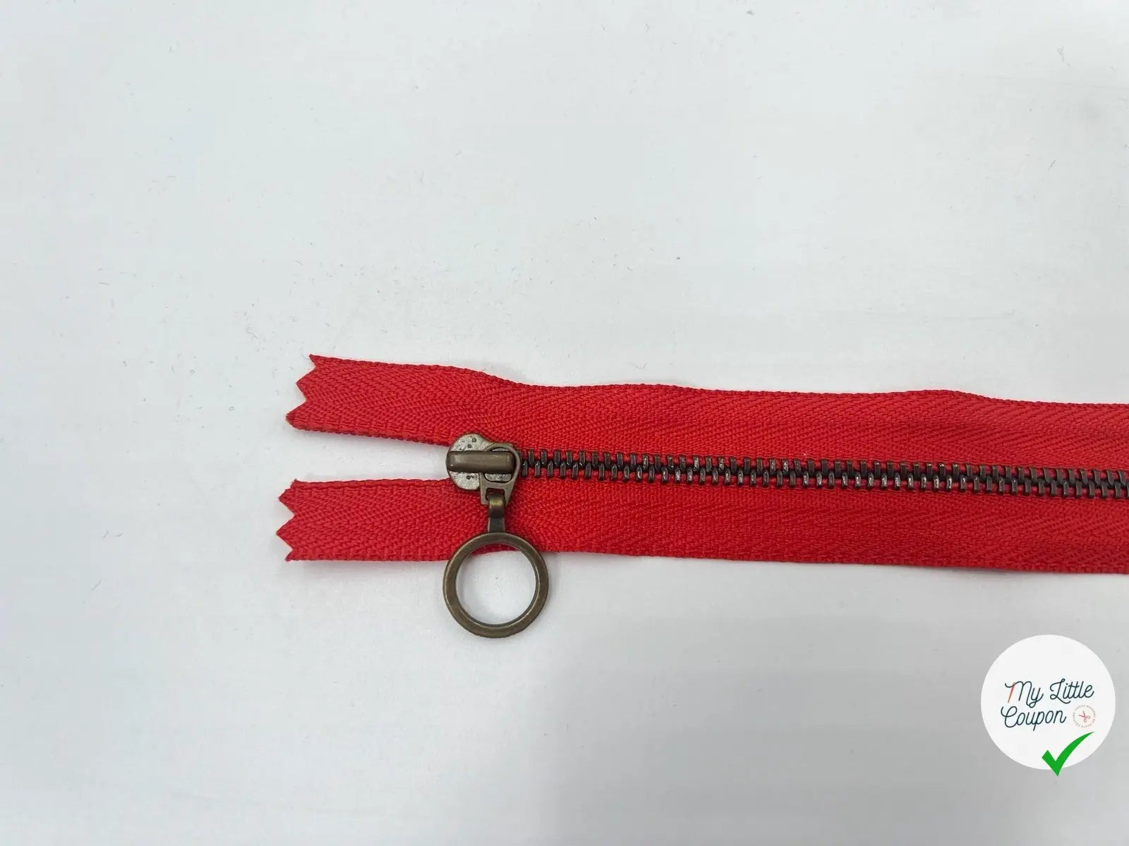 FERMETURE SÉPARABLE MÉTAL COLORIS ROUGE ORANGÉ 40CM - My Little Coupon - tissu - coudre