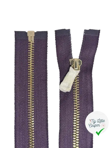 FERMETURE SÉPARABLE MÉTAL DORÉ 60CM MYRTILLE - My Little Coupon