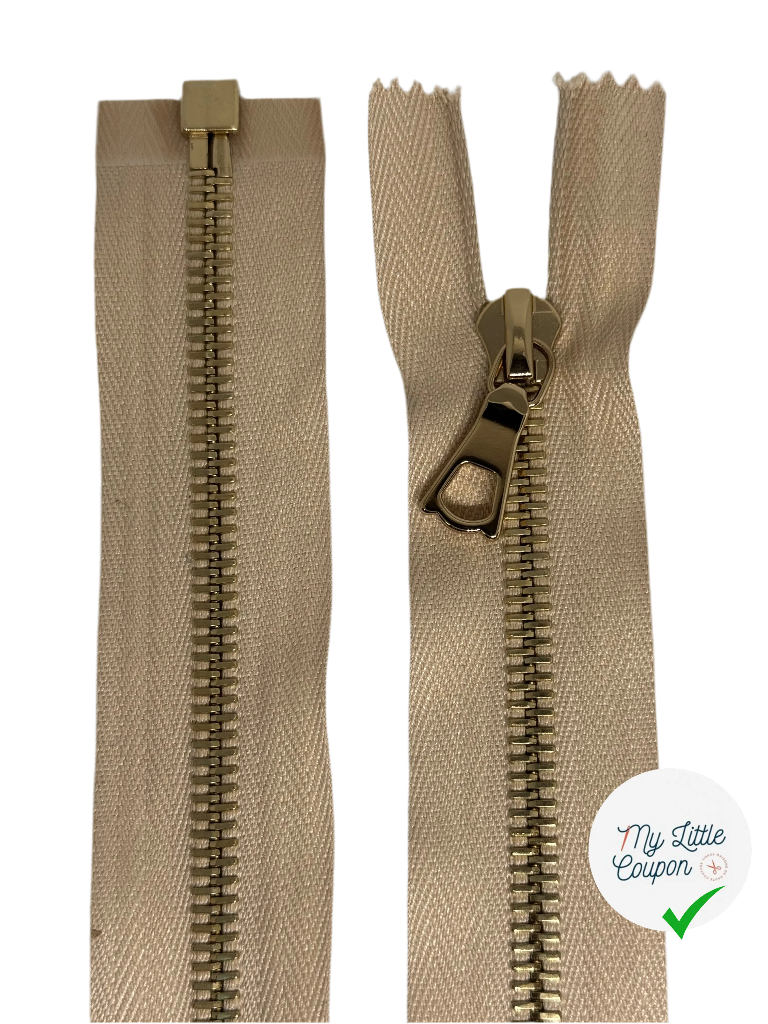 FERMETURE SÉPARABLE MÉTAL DORÉ 78CM - My Little Coupon