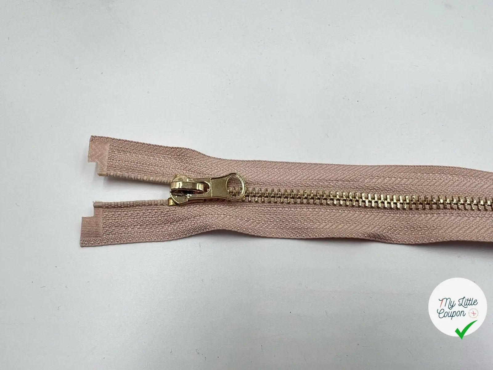 FERMETURE SÉPARABLE MÉTAL OR COLORIS BEIGE 70CM - My Little Coupon - tissu - coudre