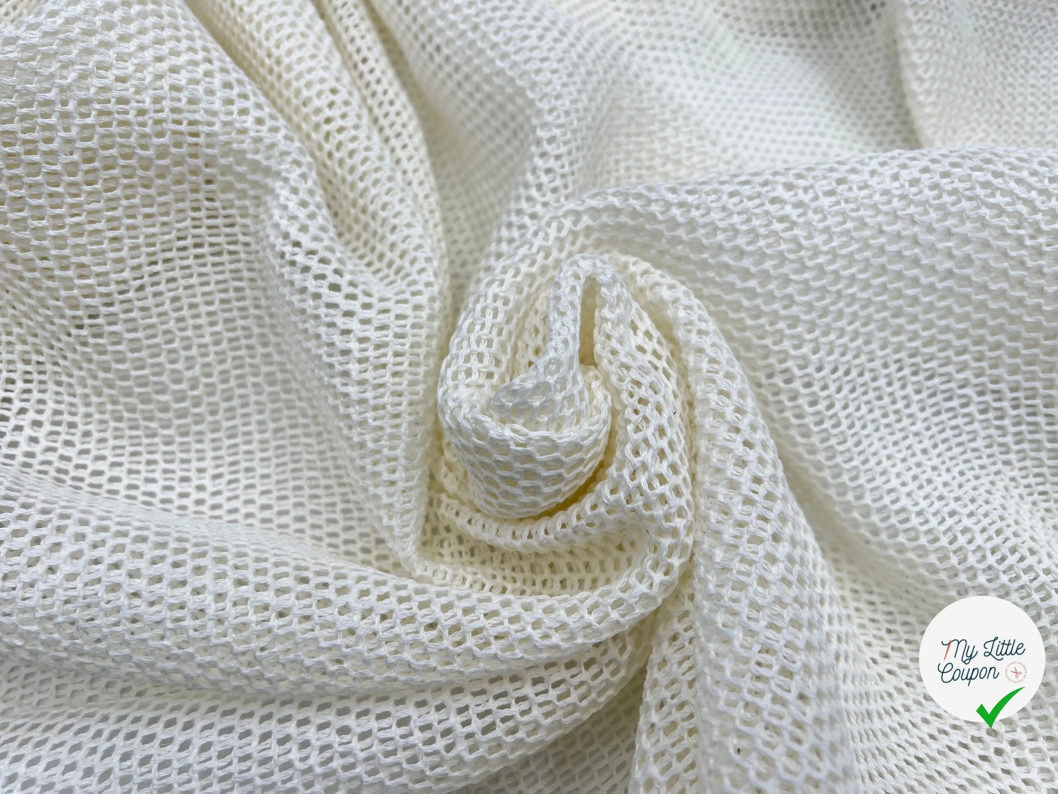 FILET DE COTON ALVEOLÉ BLANC - coupon de tissu de 3 mètres - My Little Coupon - tissu - coudre