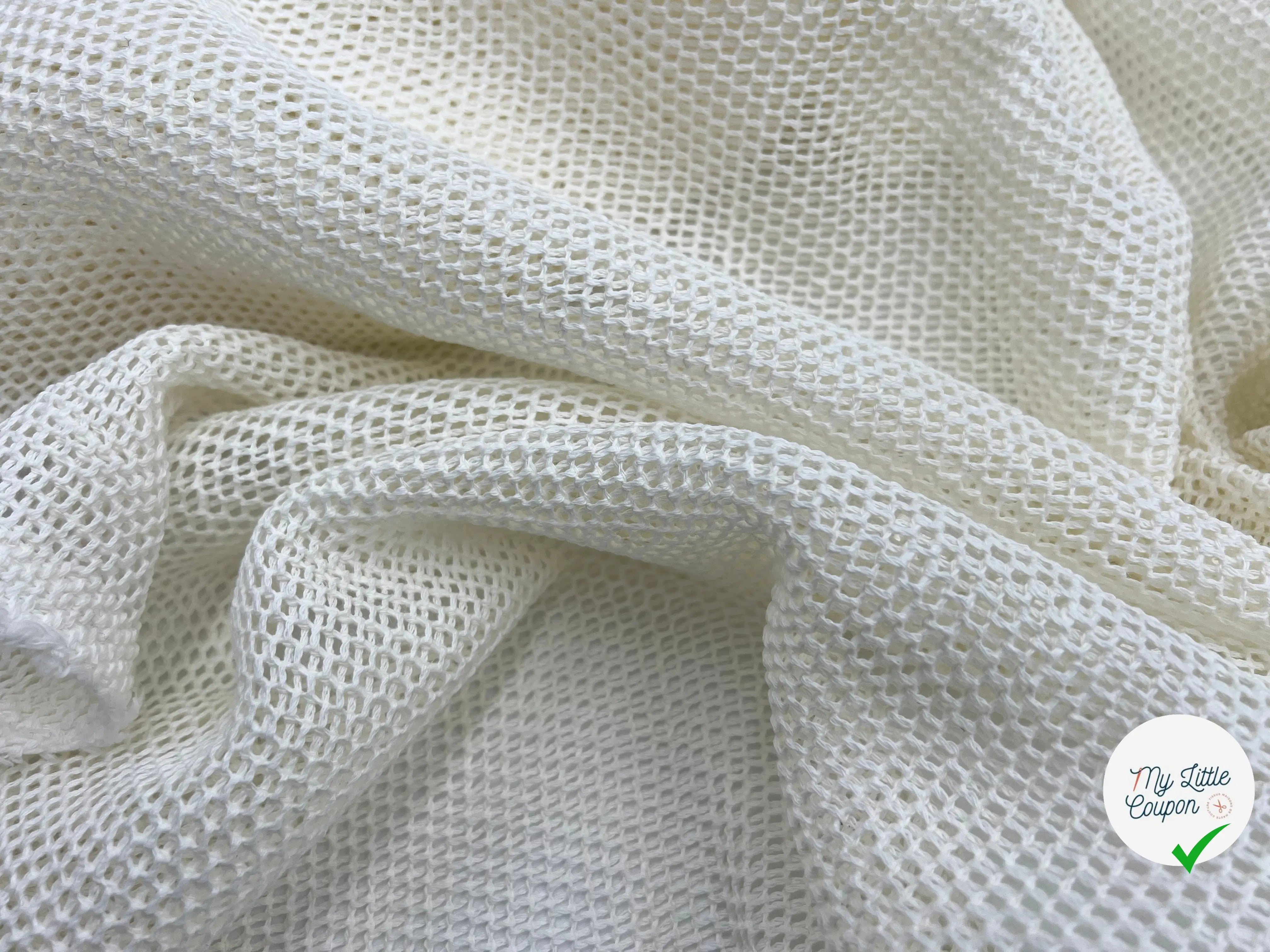 FILET DE COTON ALVEOLÉ BLANC - coupon de tissu de 3 mètres - My Little Coupon - tissu - coudre