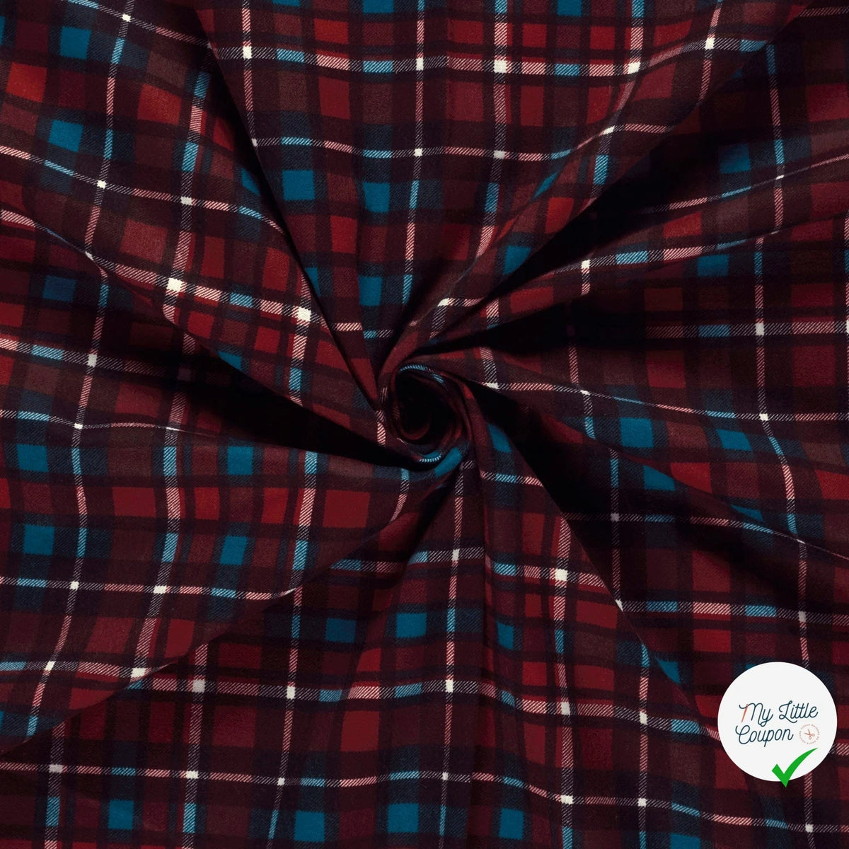 FLANELLE DE COTON CARREAUX ÉCOSSAIS ROUGE - My Little Coupon