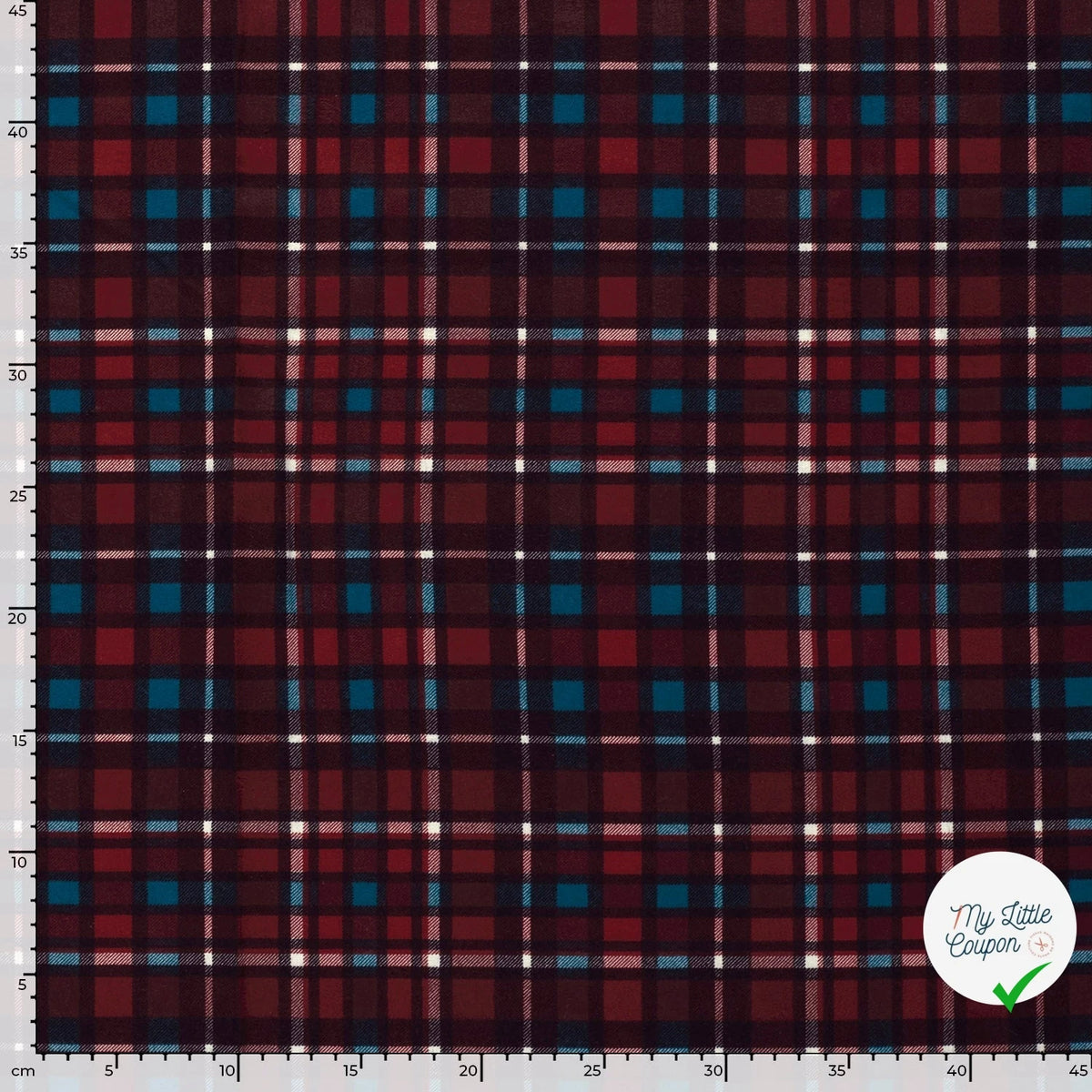 FLANELLE DE COTON CARREAUX ÉCOSSAIS ROUGE - My Little Coupon