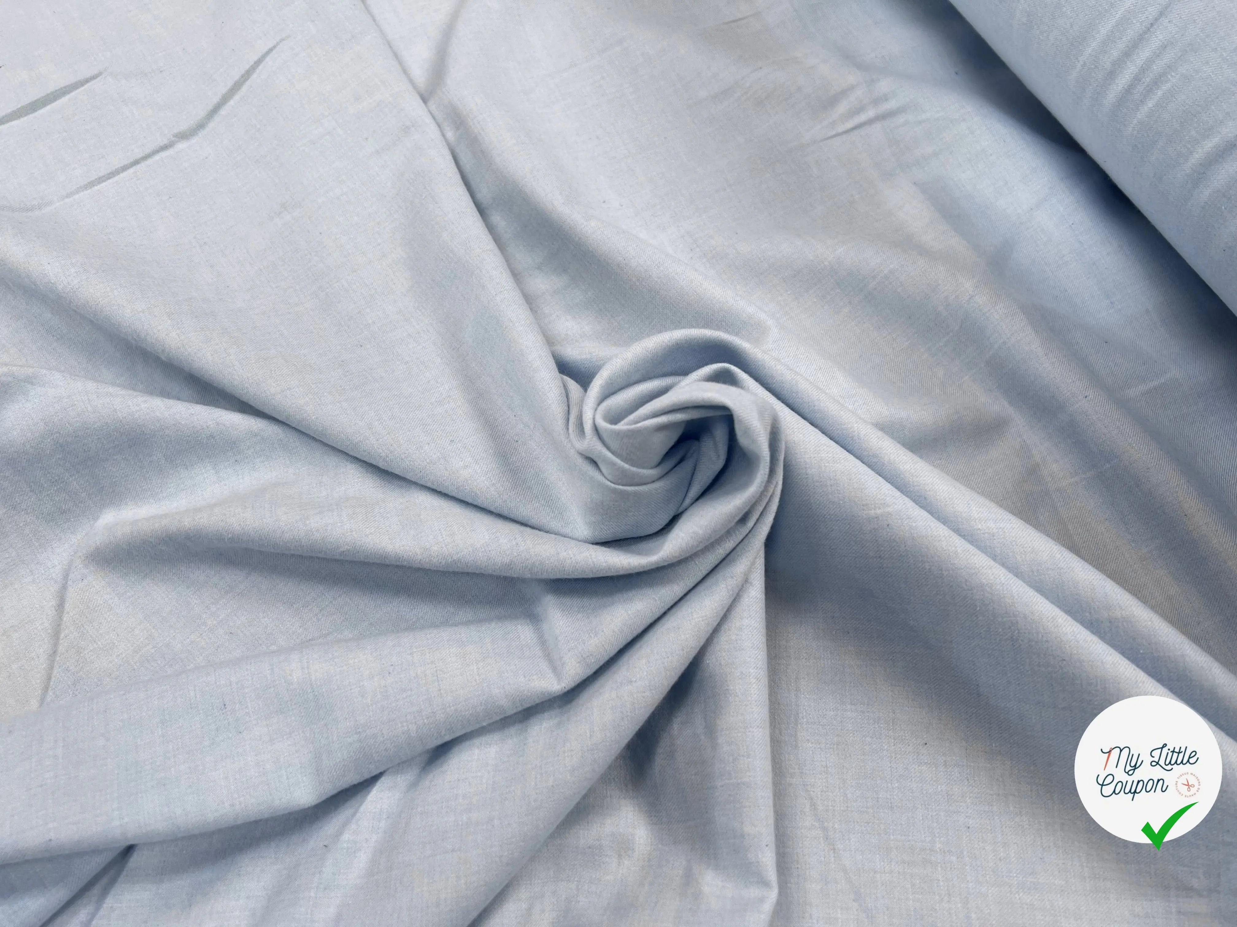 FLANELLE DE COTON DOUCE BLEU CLAIR - My Little Coupon