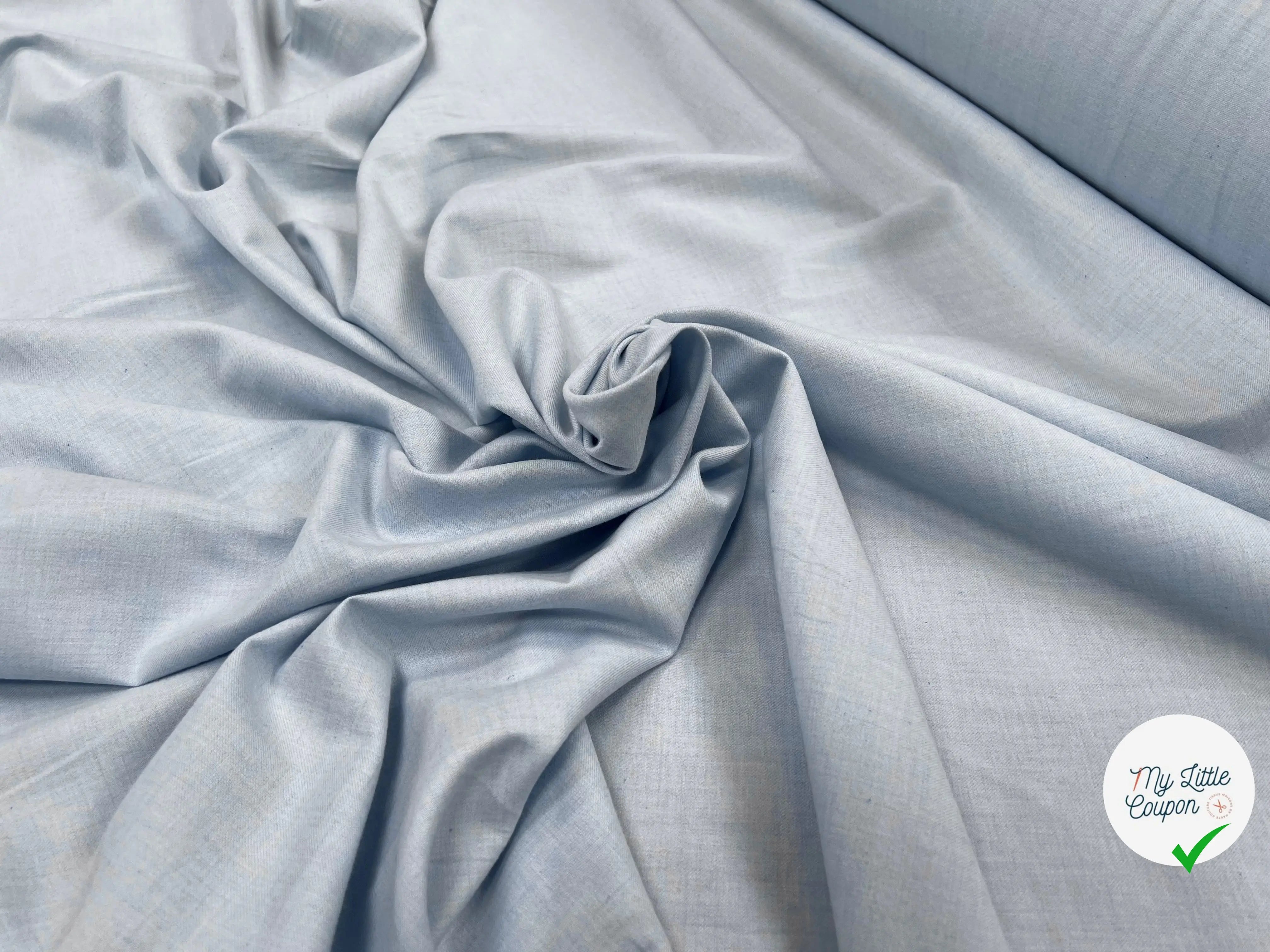 FLANELLE DE COTON DOUCE BLEU CLAIR - My Little Coupon