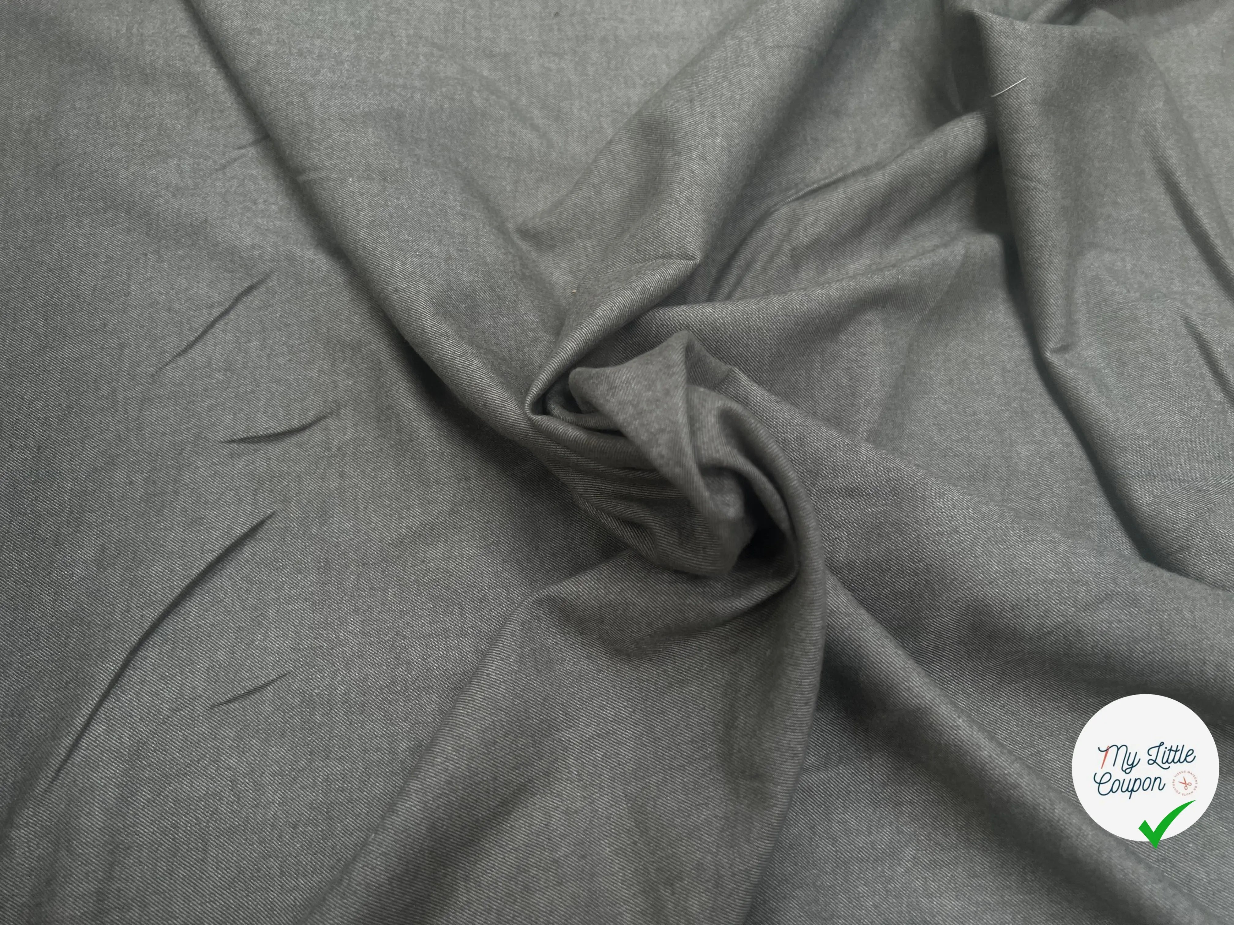 FLANELLE DE COTON SERGEE VERT TILLEUL DOUCE - My Little Coupon