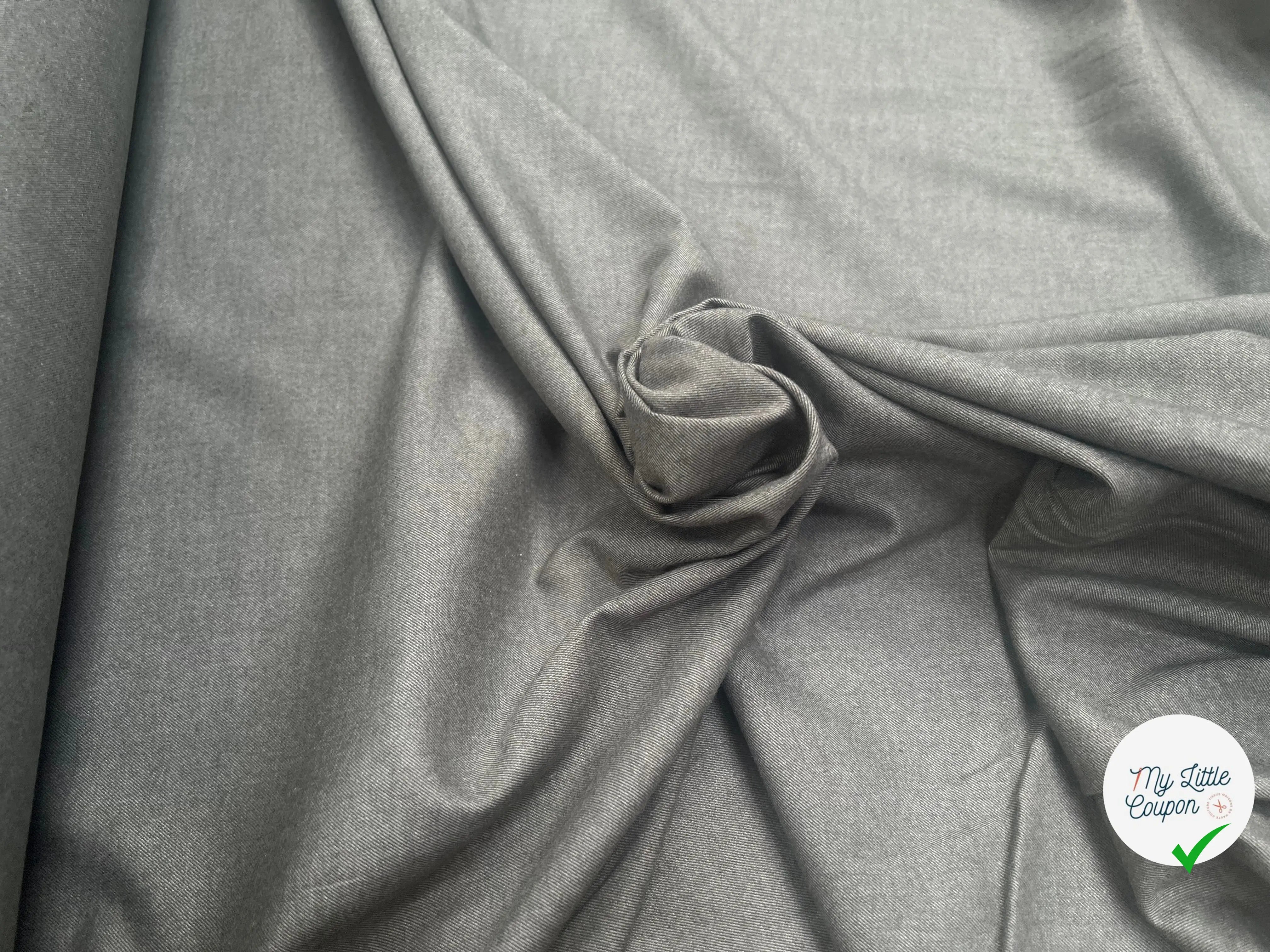 FLANELLE DE COTON SERGEE VERT TILLEUL DOUCE - My Little Coupon