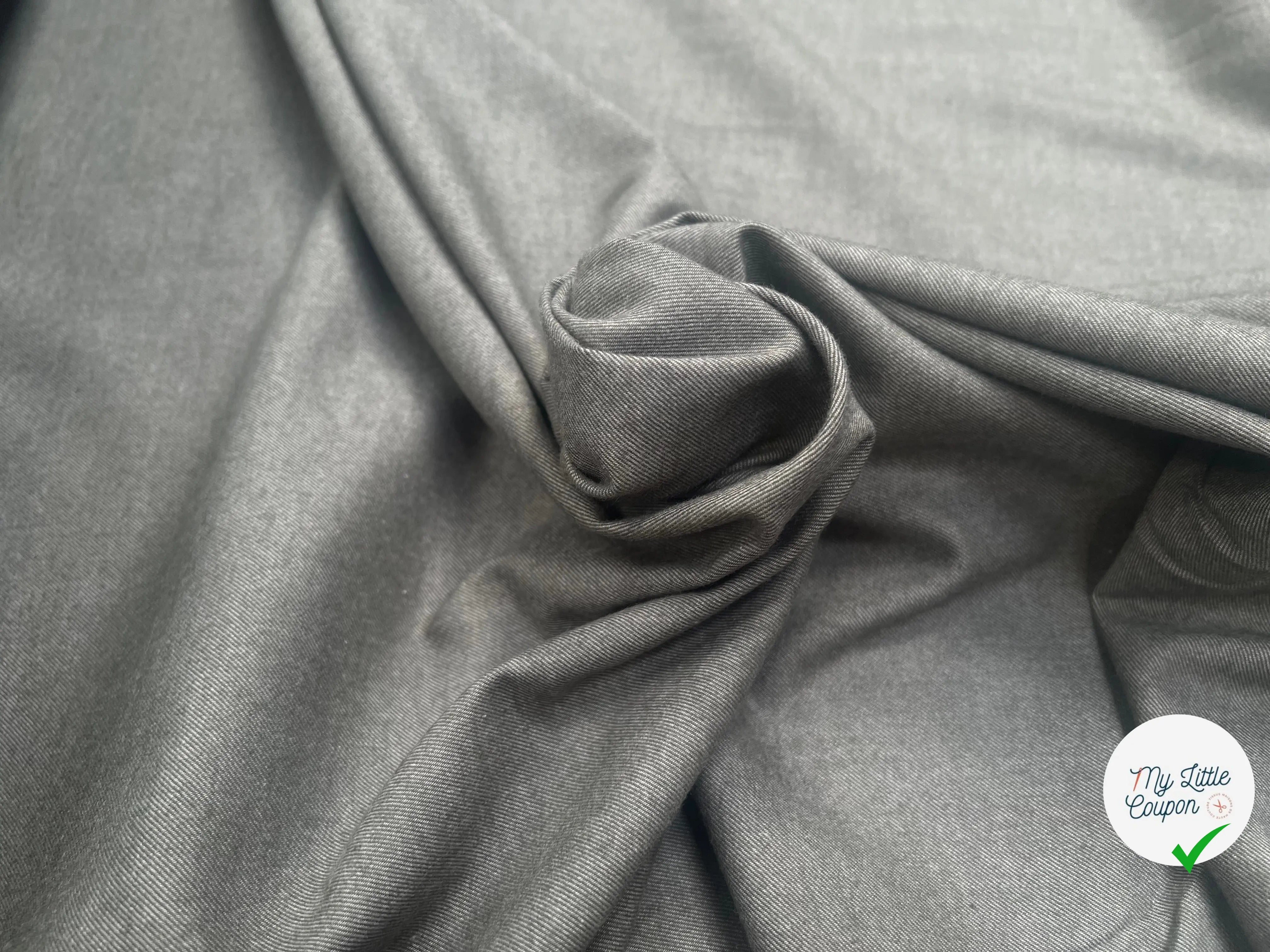 FLANELLE DE COTON SERGEE VERT TILLEUL DOUCE - My Little Coupon