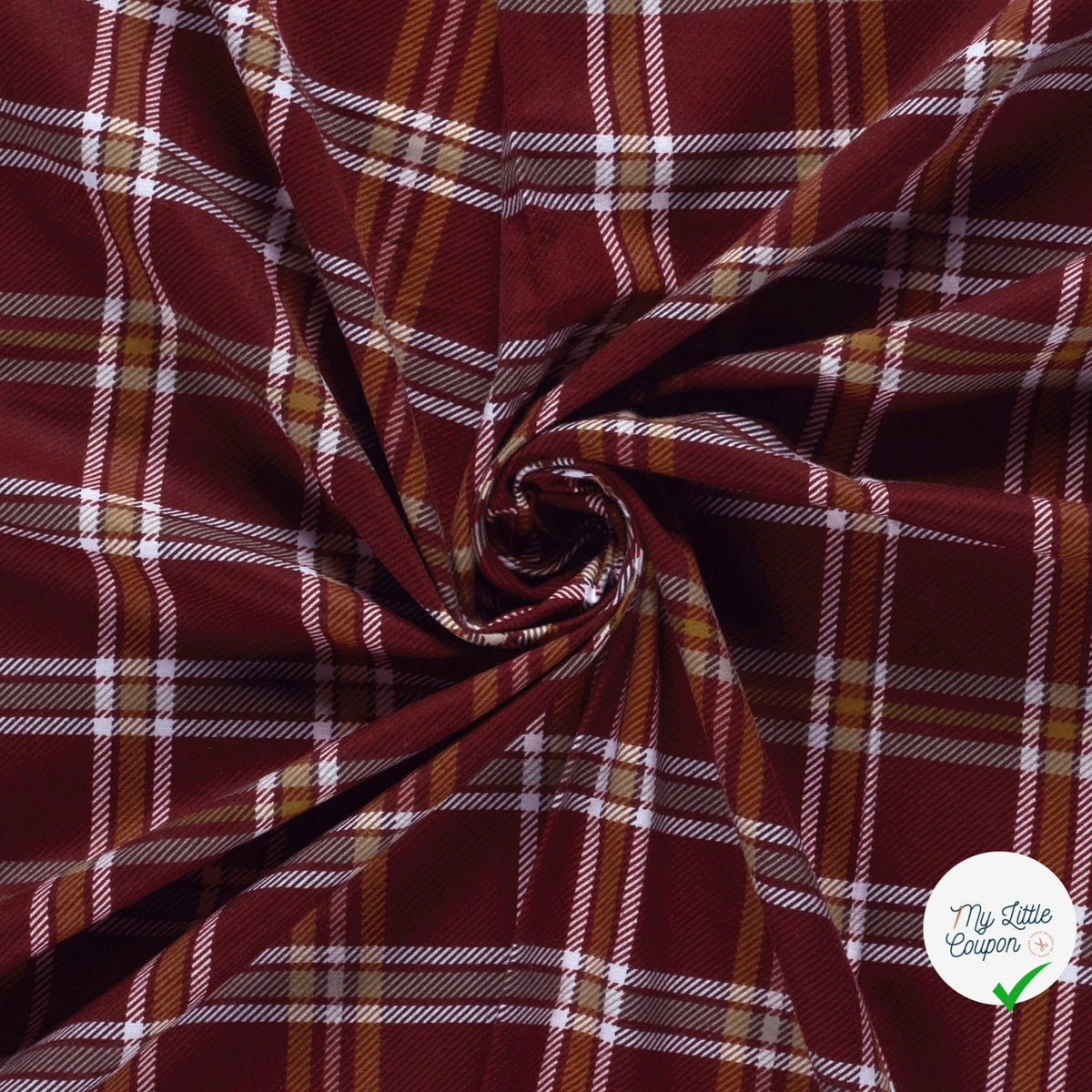 FLANELLE DE COTON TARTAN ROUGE - My Little Coupon
