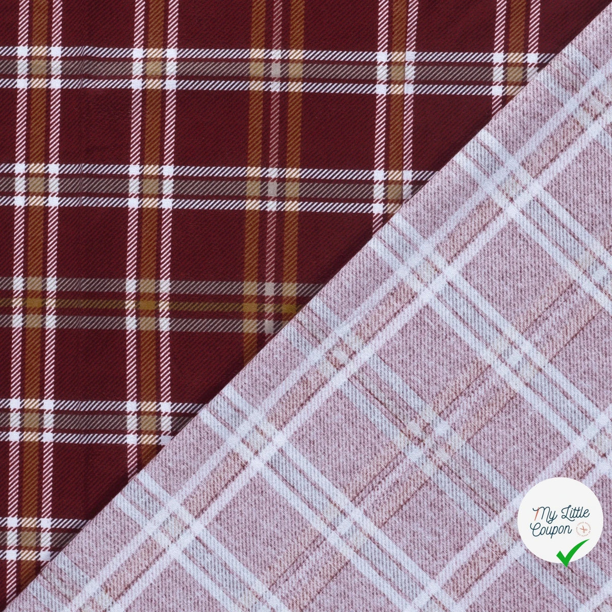 FLANELLE DE COTON TARTAN ROUGE - My Little Coupon