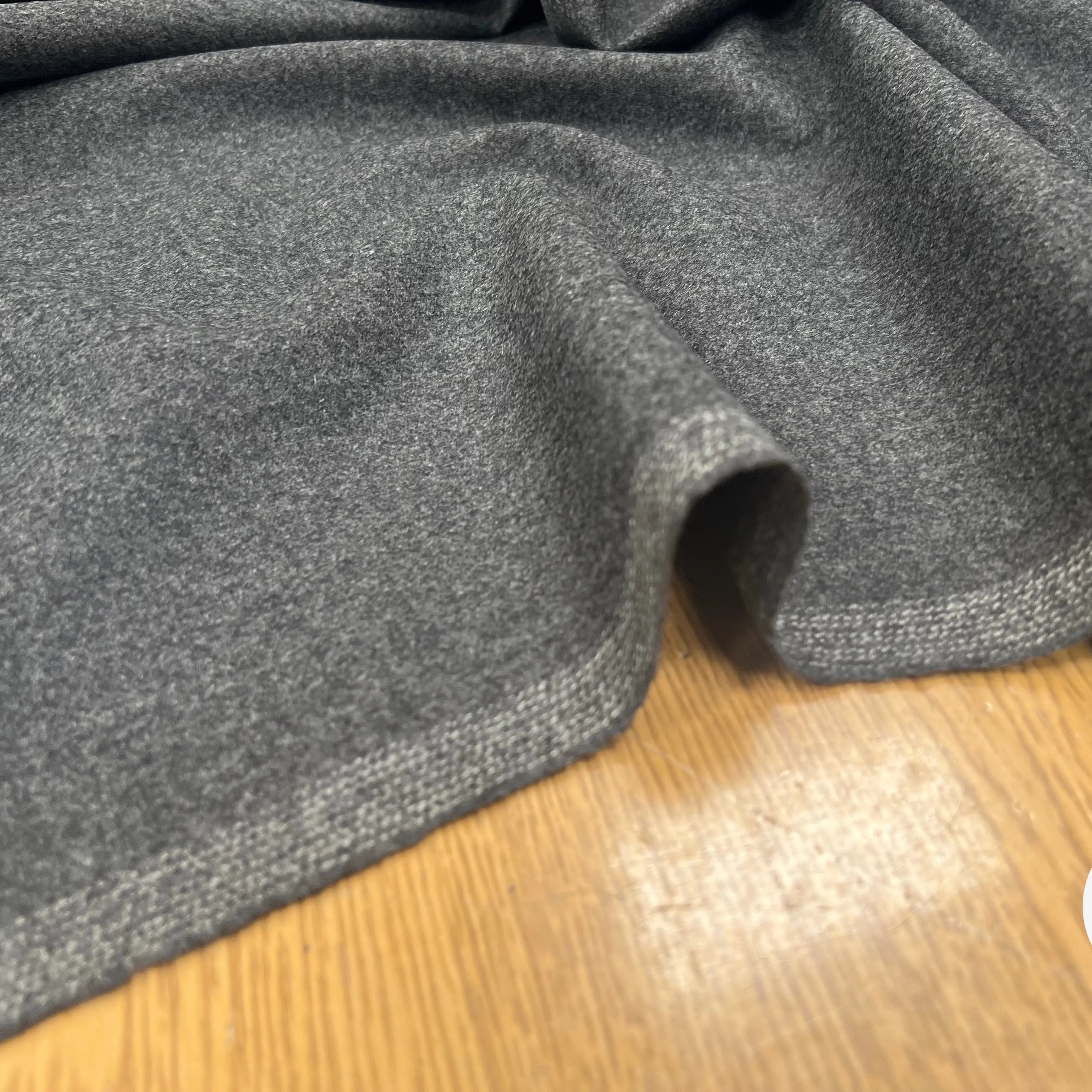 FLANELLE DE LAINE GRIS MOUCHETÉ UNI - My Little Coupon